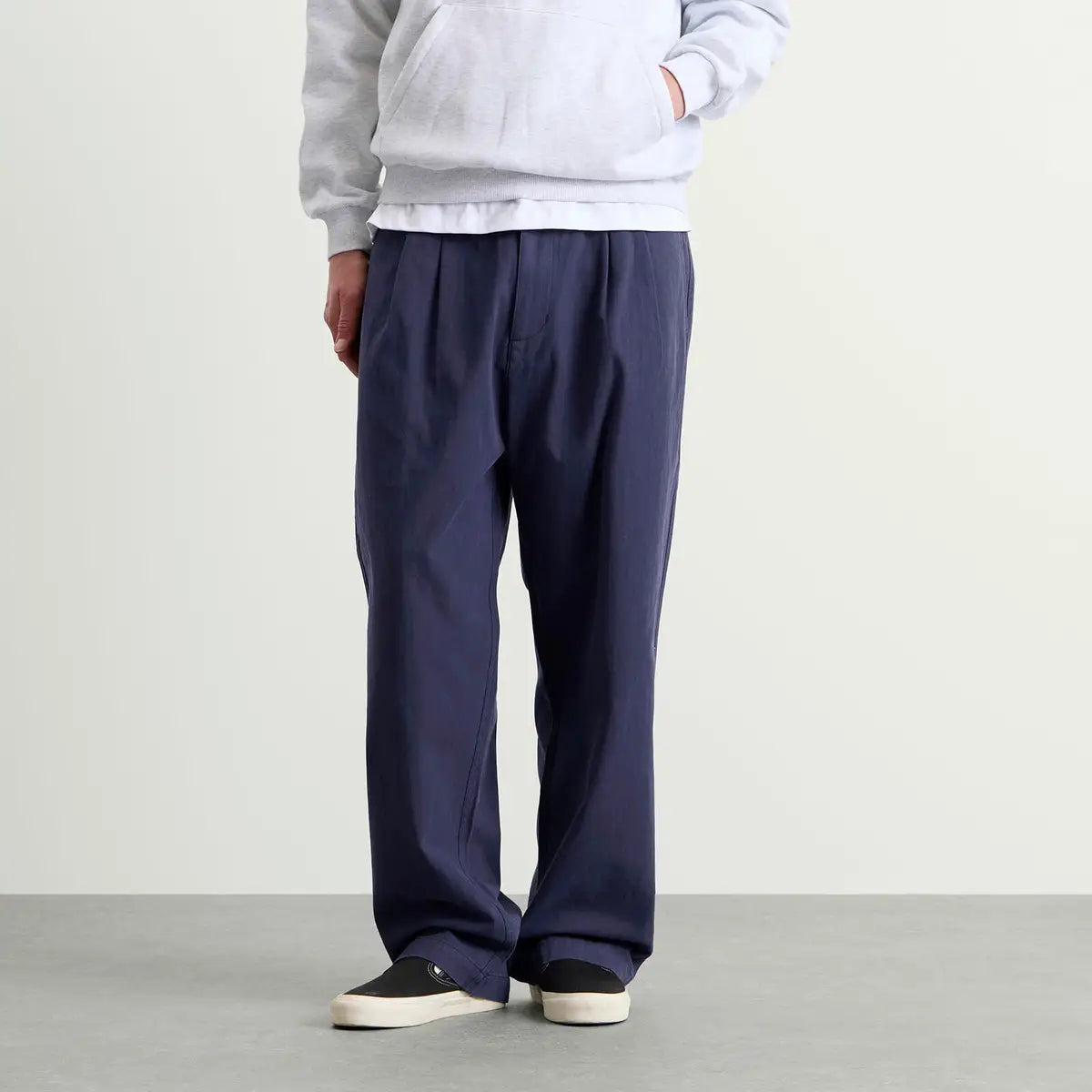 Butter Goods Pleated Trousers - Washed Navy
