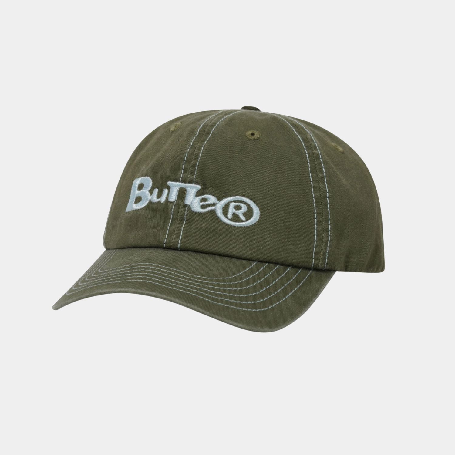 Butter Goods Registered 6 Panel Cap Washed Army 