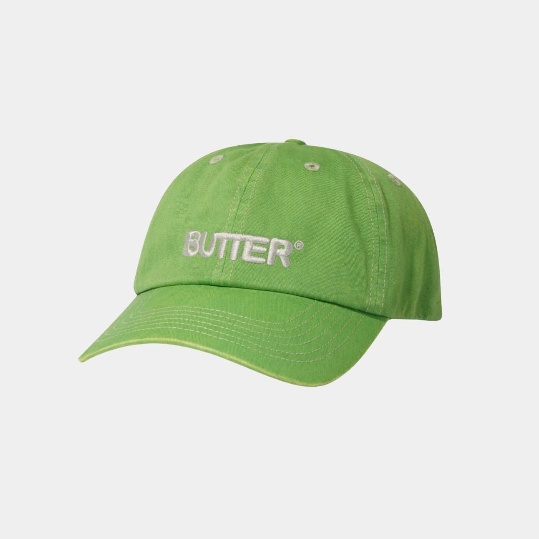 Butter Goods Rounded Logo 6 Panel Cap - Washed Green