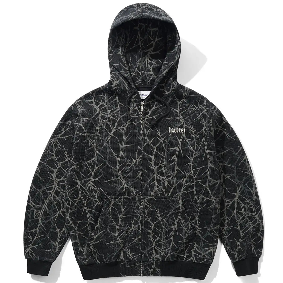 Butter Goods Thorn Camo Waffle Zip-Thru Hood