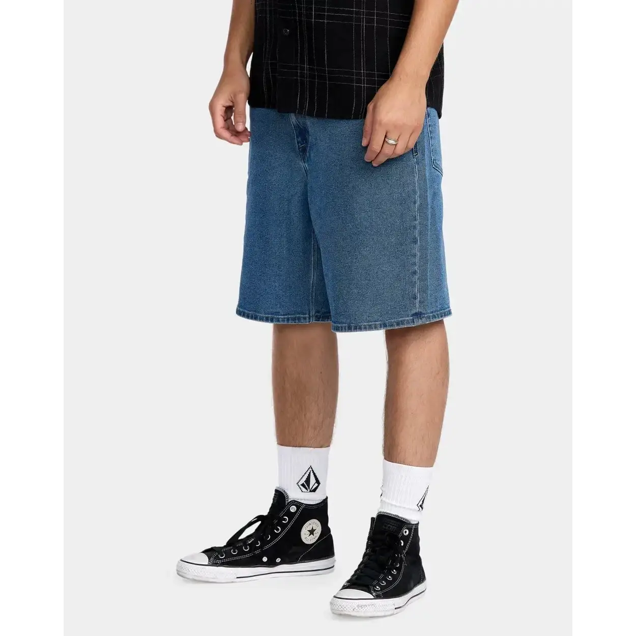 Volcom Billow Denim 22" Shorts - Deep River Blues