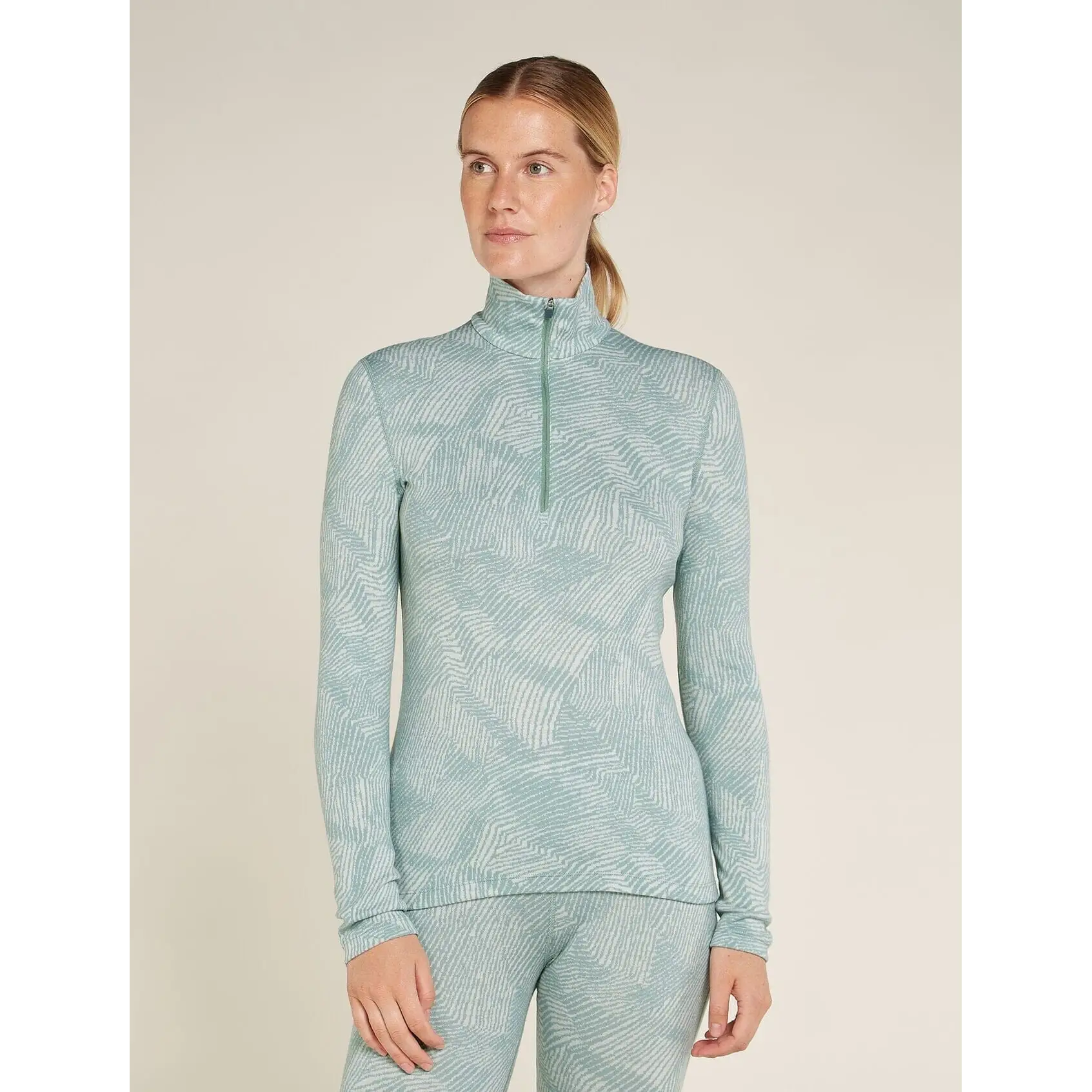 Icebreaker Womens Merino 260 Vertex Long Sleeve Half Zip Frozen Forms