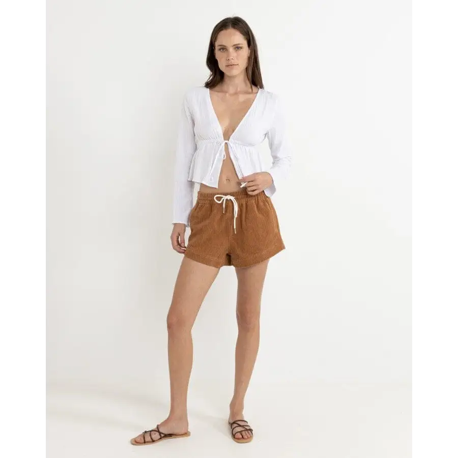 Rhythm Belle Tie Front Long Sleeve Top 