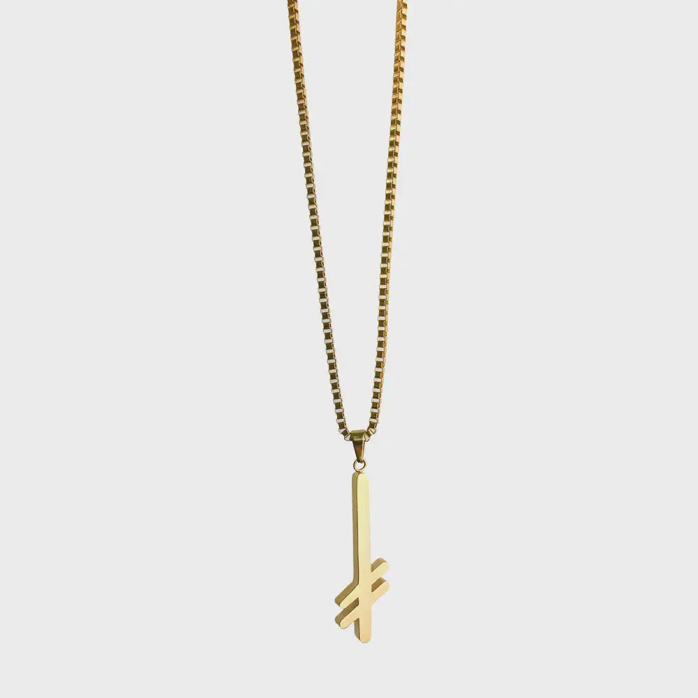 Deathwish Gang Logo Gold Necklace