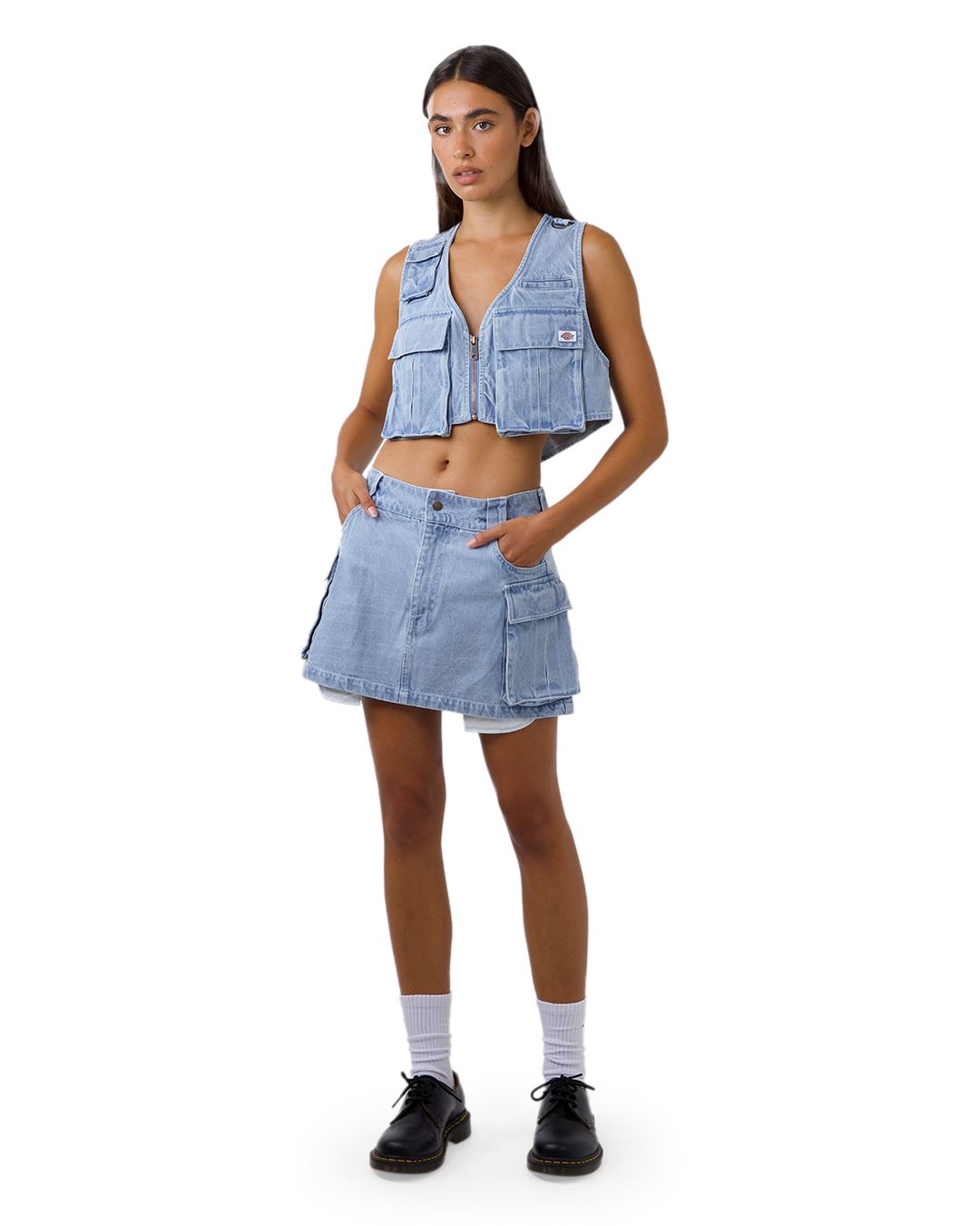 Dickies 874 Light Denim Cargo Mini Skirt