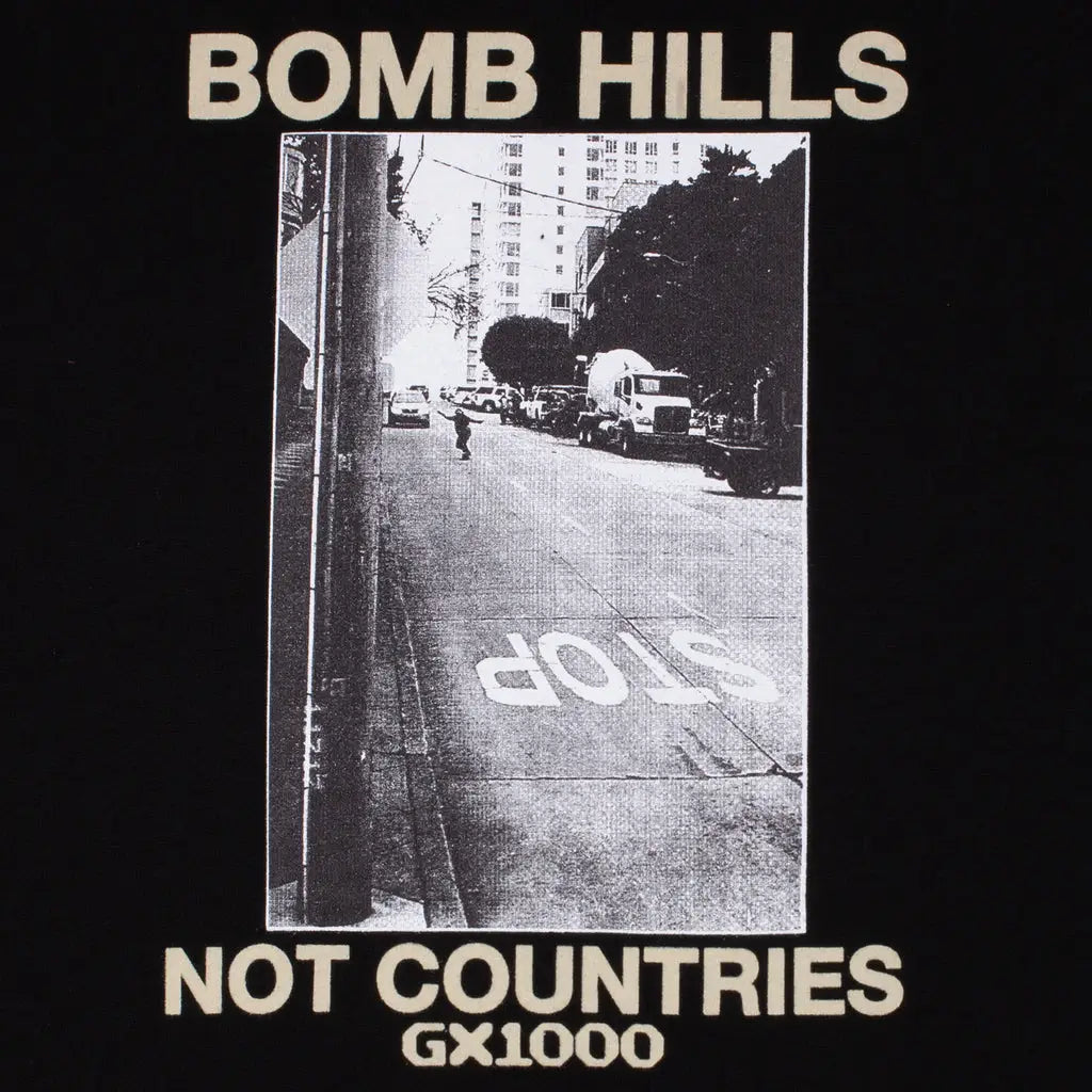 GX1000 Bomb Hills Not Countries Hoodie - Black w Tan