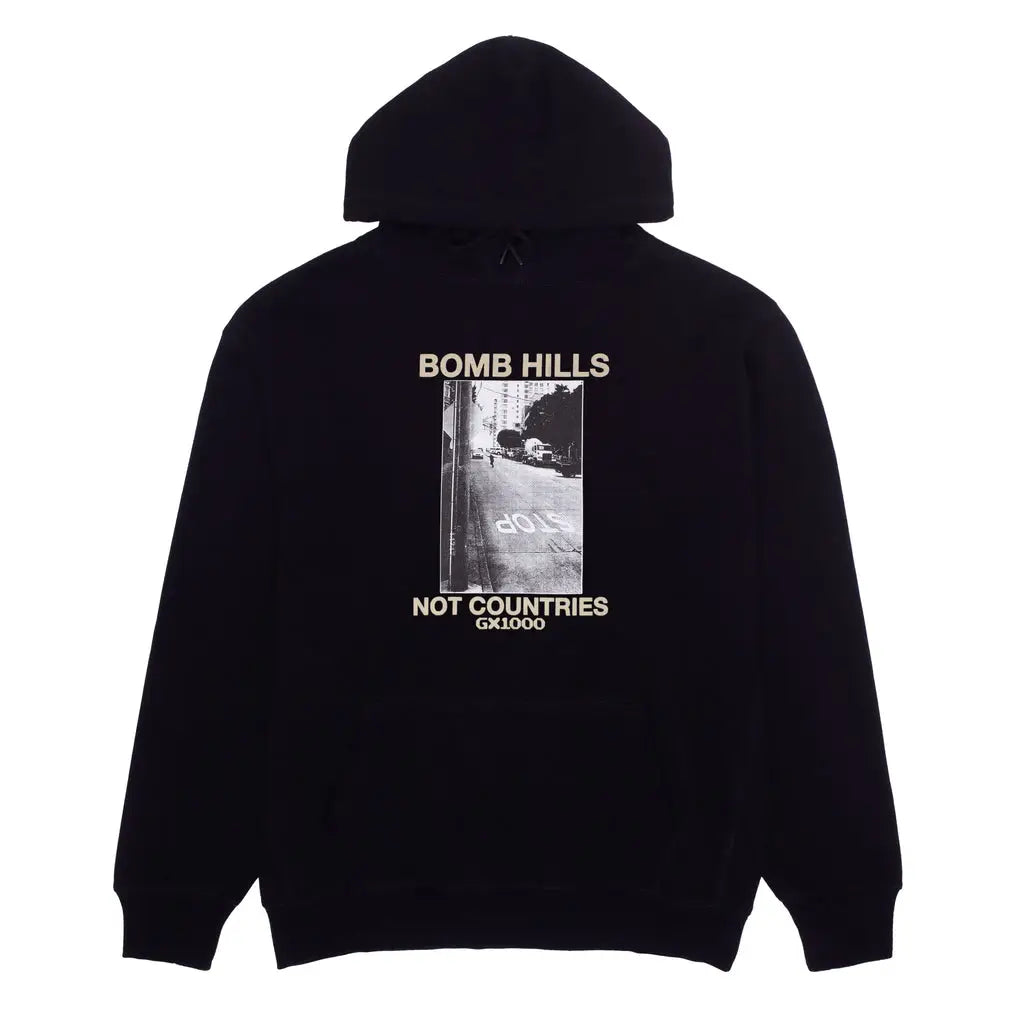 GX1000 Bomb Hills Not Countries Hoodie - Black w Tan