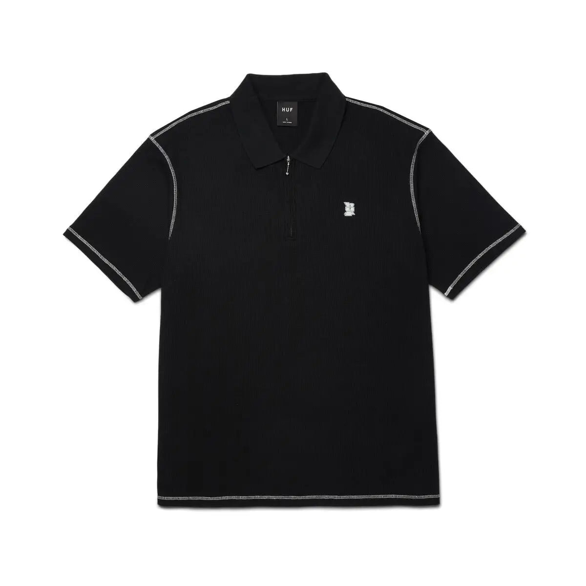 HUF Waffle Knit Contrast Polo Top