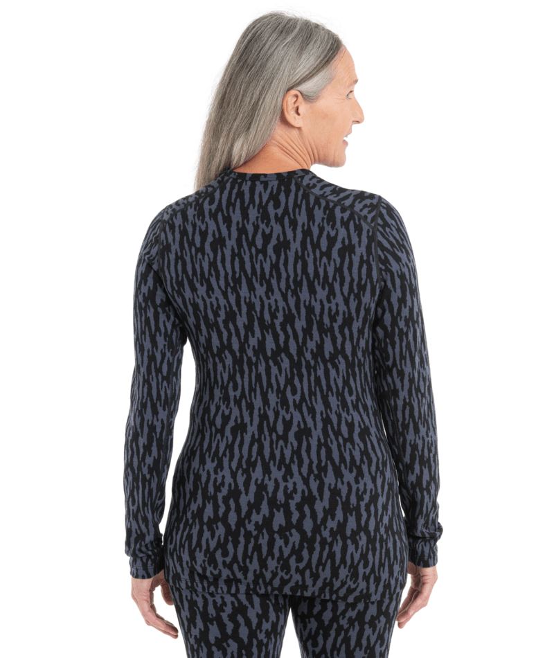 Icebreaker Womens Merino 260 Vertex Long Sleeve Crewe Glacial Flow 2024
