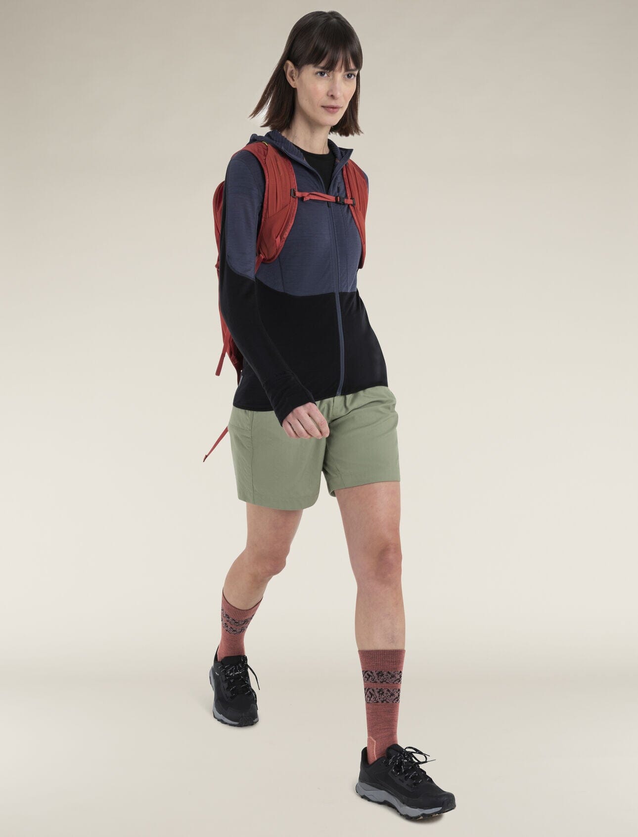 Icebreaker Womens Merino Blend 200 Realfleece Descender Long Sleeve Zip Hoodie