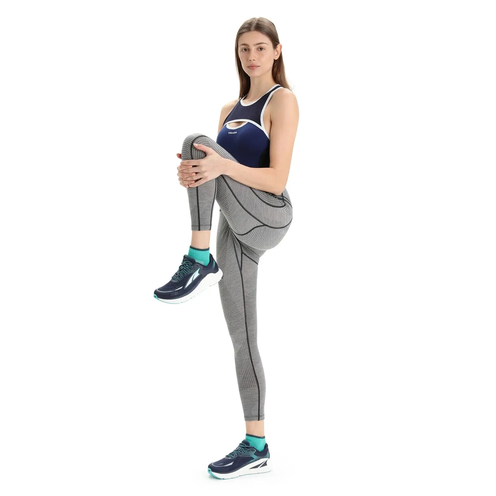 Icebreaker Womens Merino Fastray High Rise Gridlines Leggings