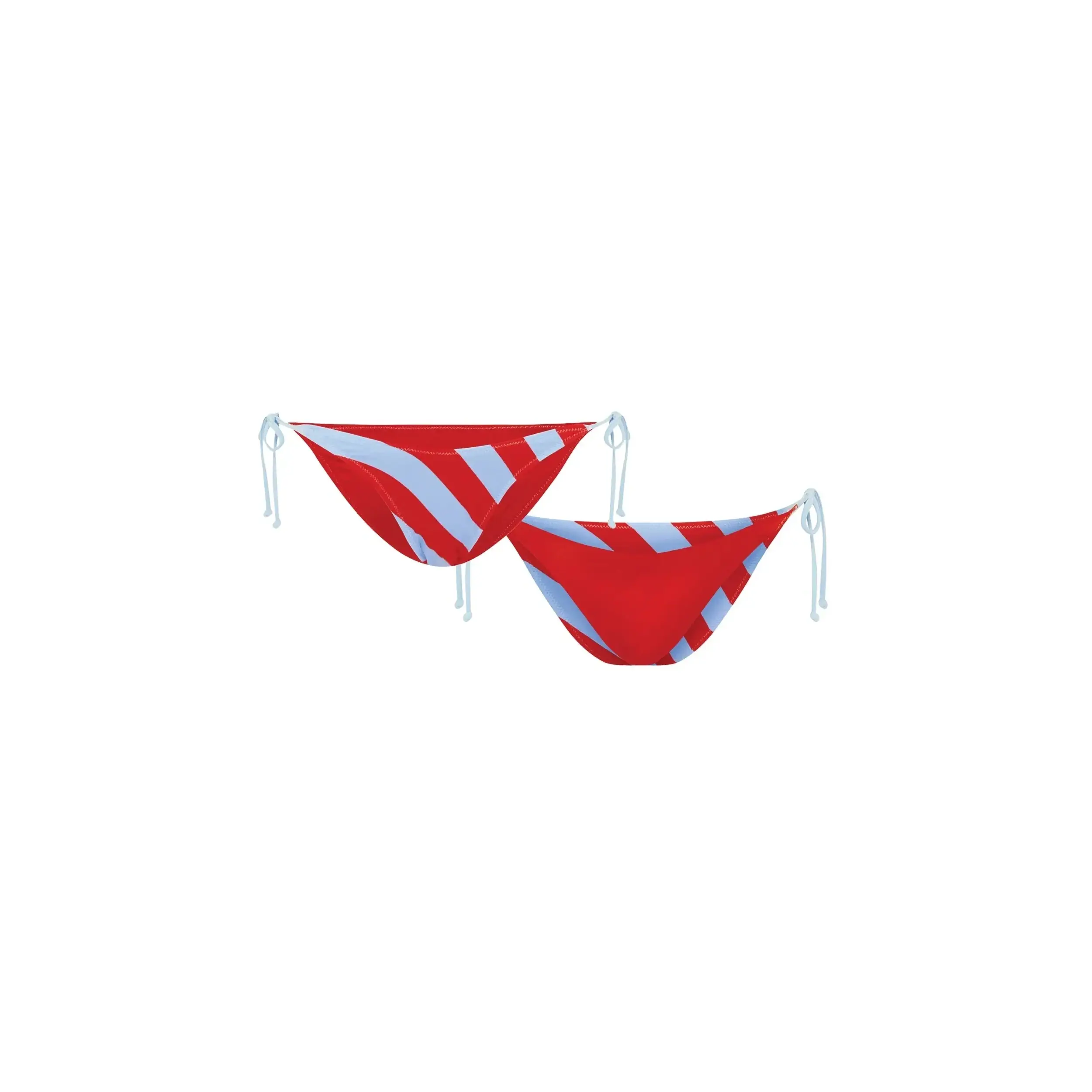 It's Now Cool Reverse Tri Tie Red Blue Stripe Bikini
