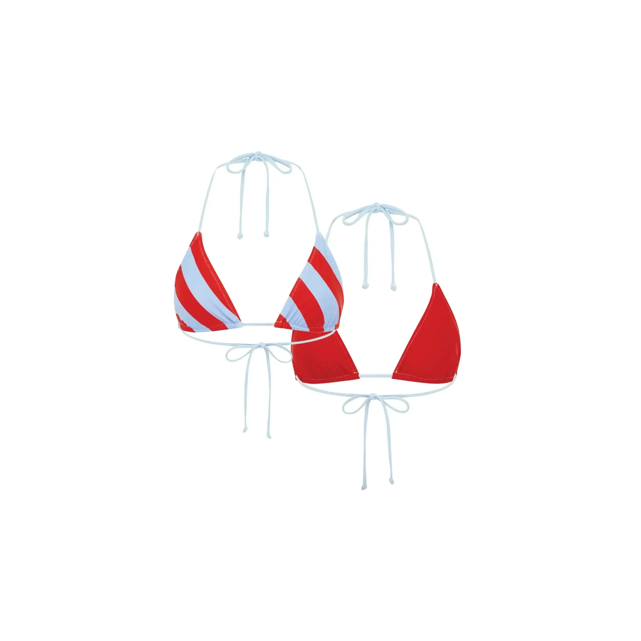 It's Now Cool Reverse Tri Tie Red Blue Stripe Bikini