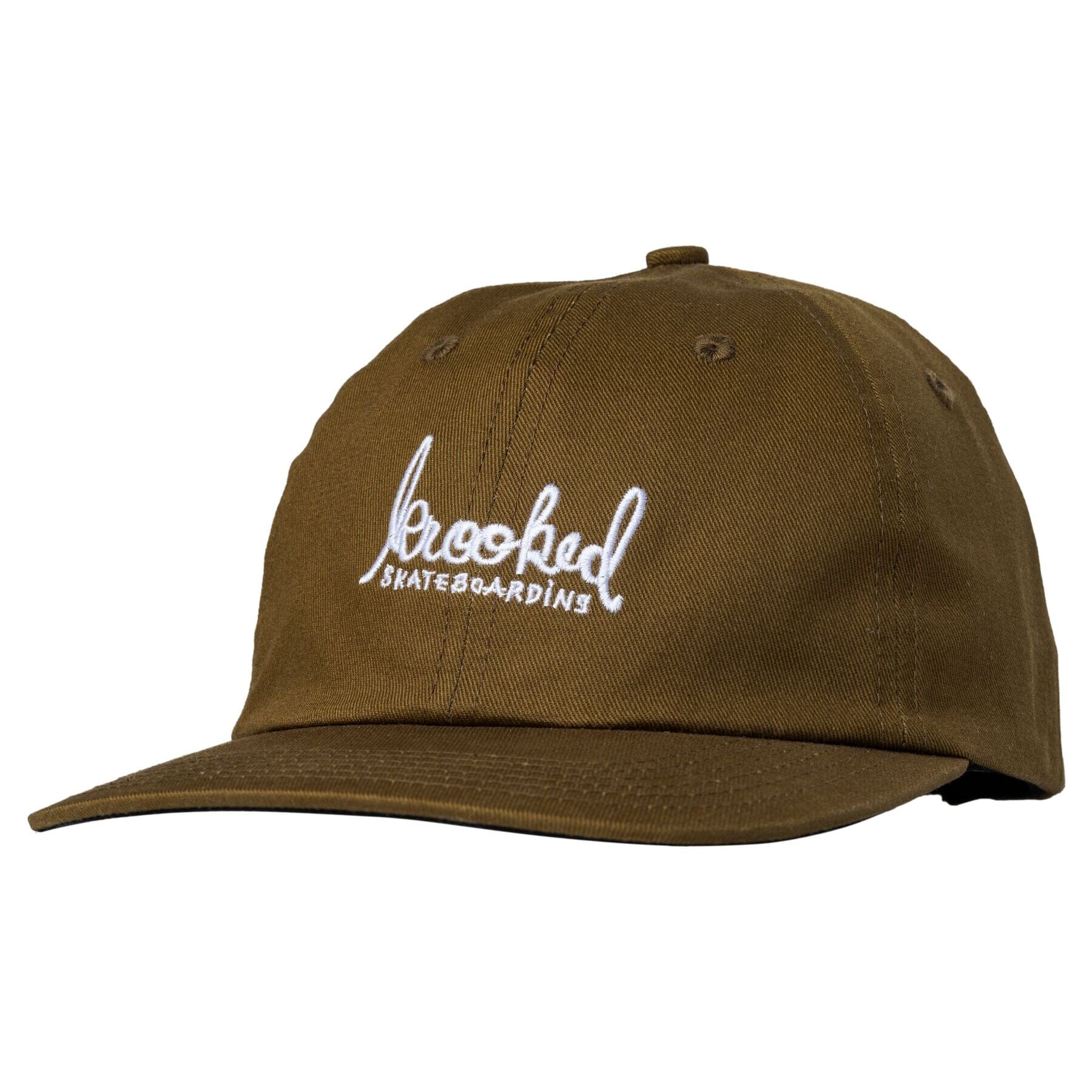 Krooked Skript Snapback Cap - Brown / White