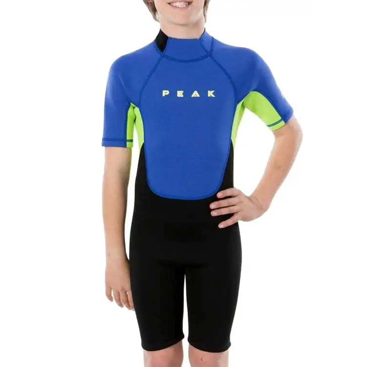 Peak Boys Energy Short Sleeve Spring Wetsuit Black Lime 8Y 