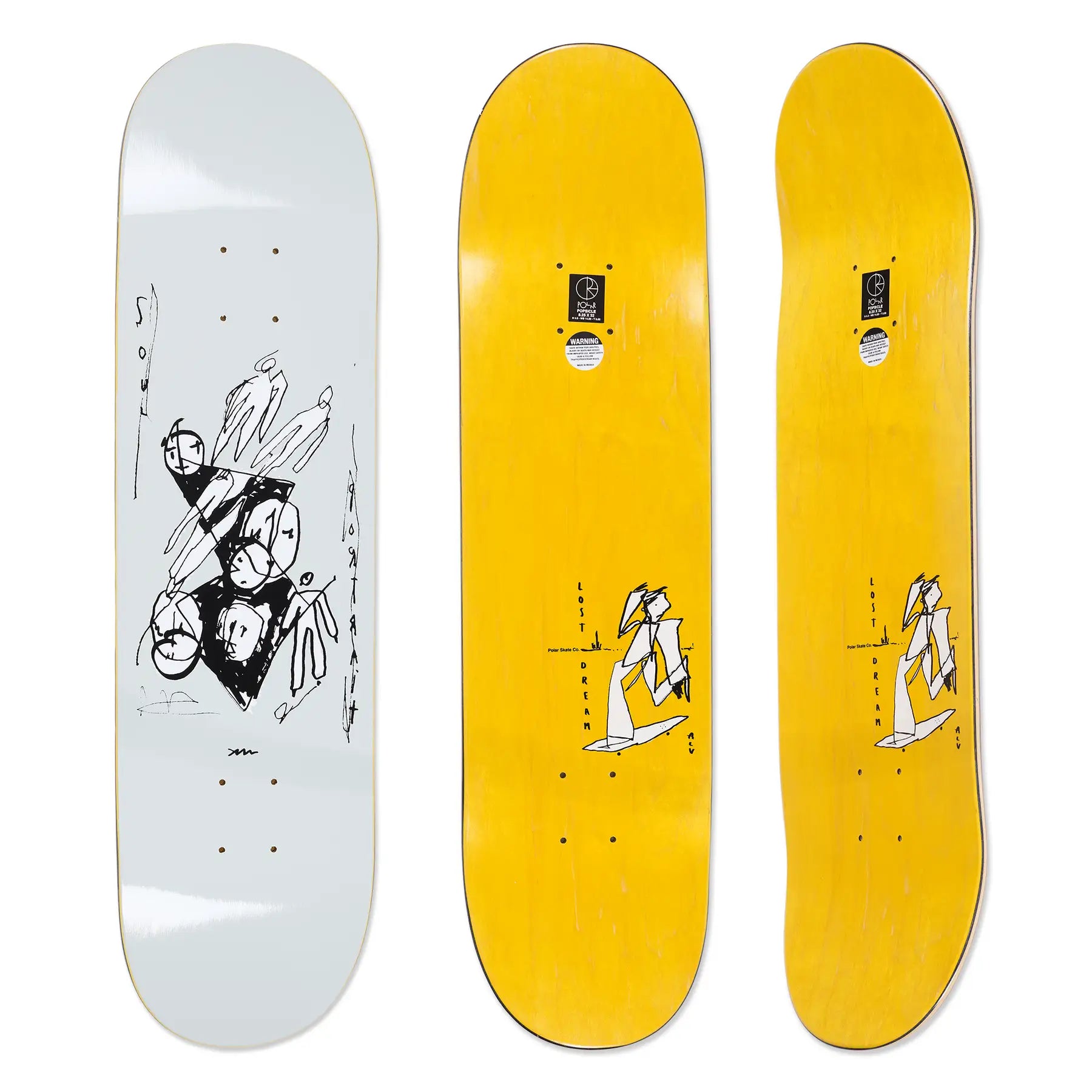 Polar Team Alv Soul Portrait Grey Skate Deck