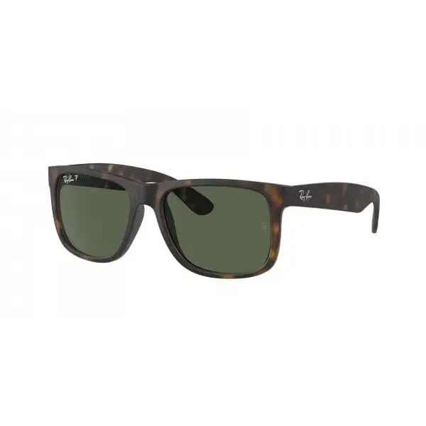 Ray-Ban Justin Rubber Polarised Sunglasses Havana / Dark Green Polar 