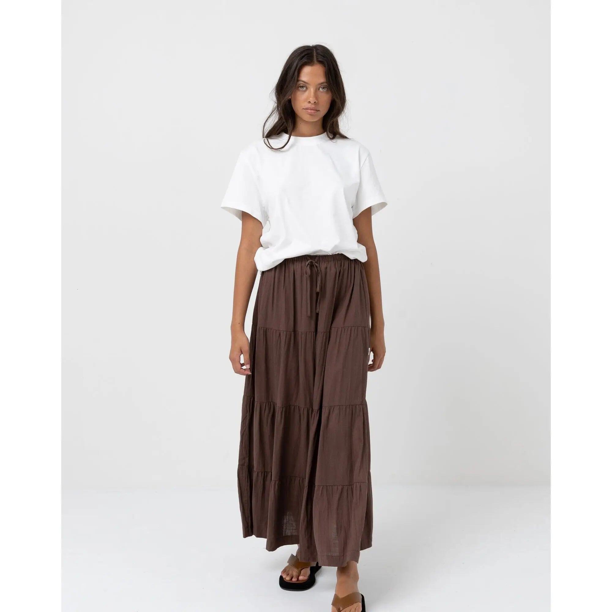 Rhythm Classic Tiered Maxi Skirt