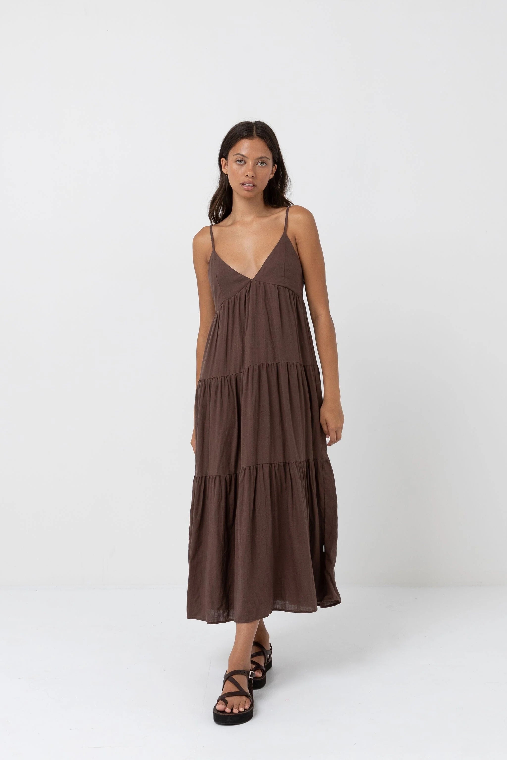 Rhythm  Classic Tiered Midi Dress