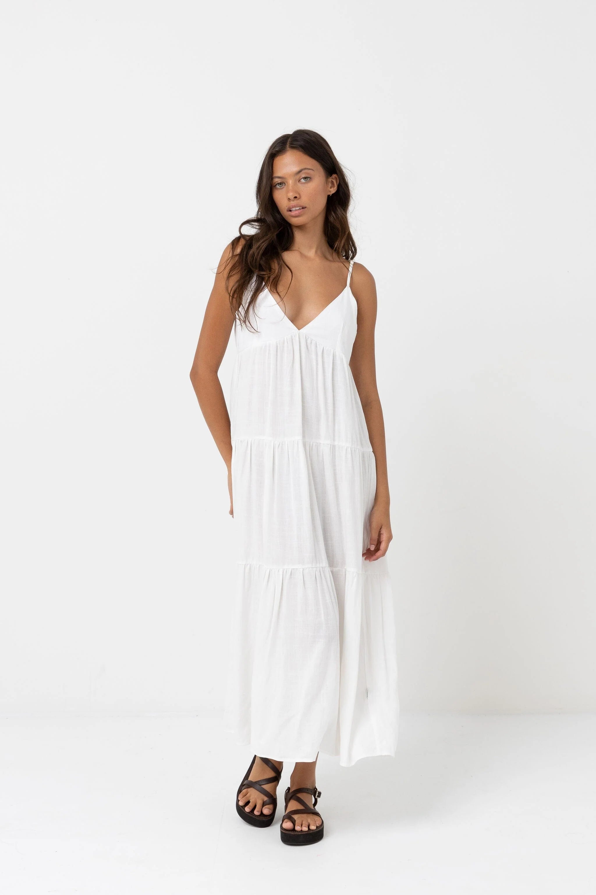 Rhythm  Classic Tiered Midi Dress
