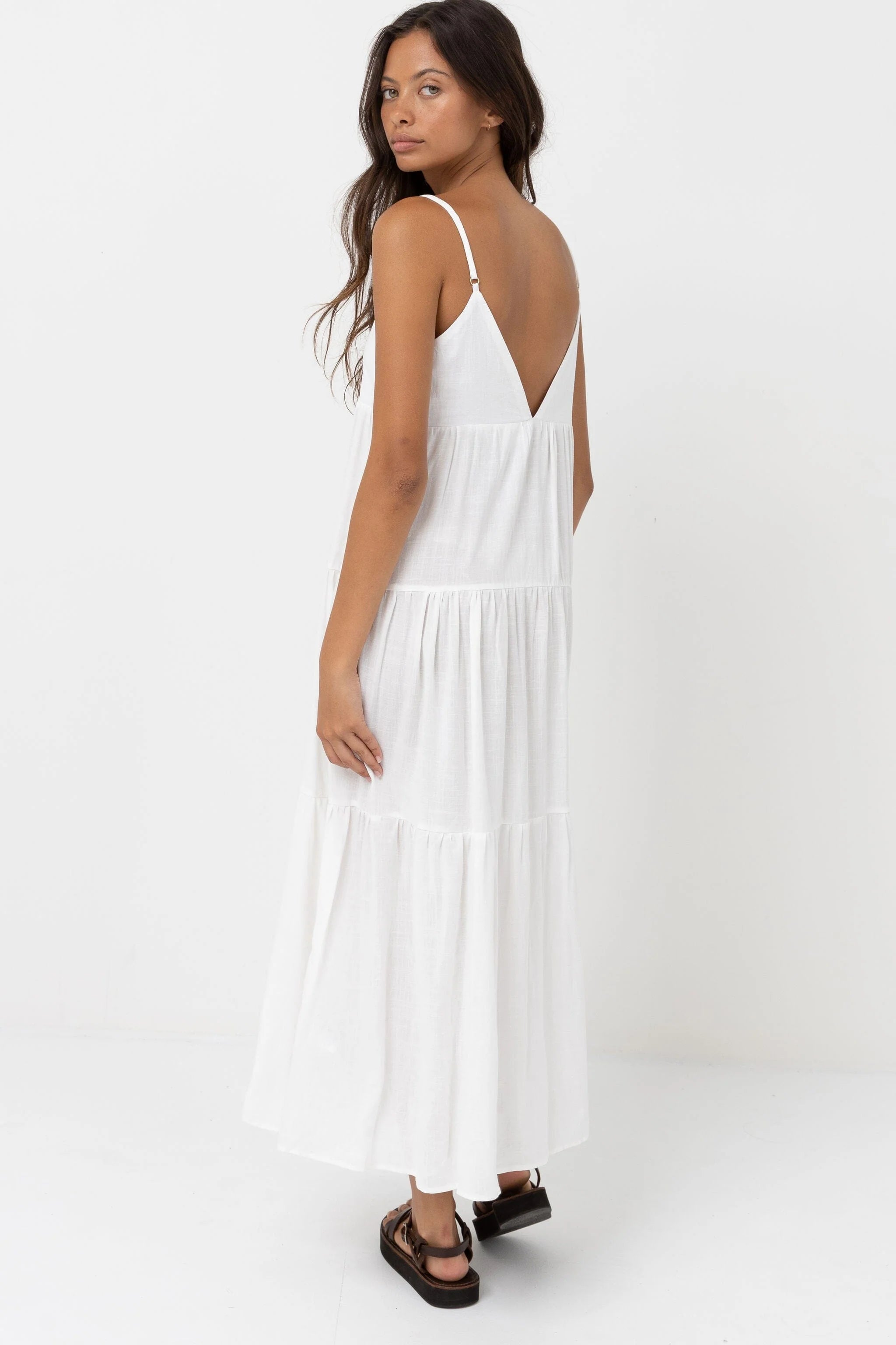 Rhythm  Classic Tiered Midi Dress