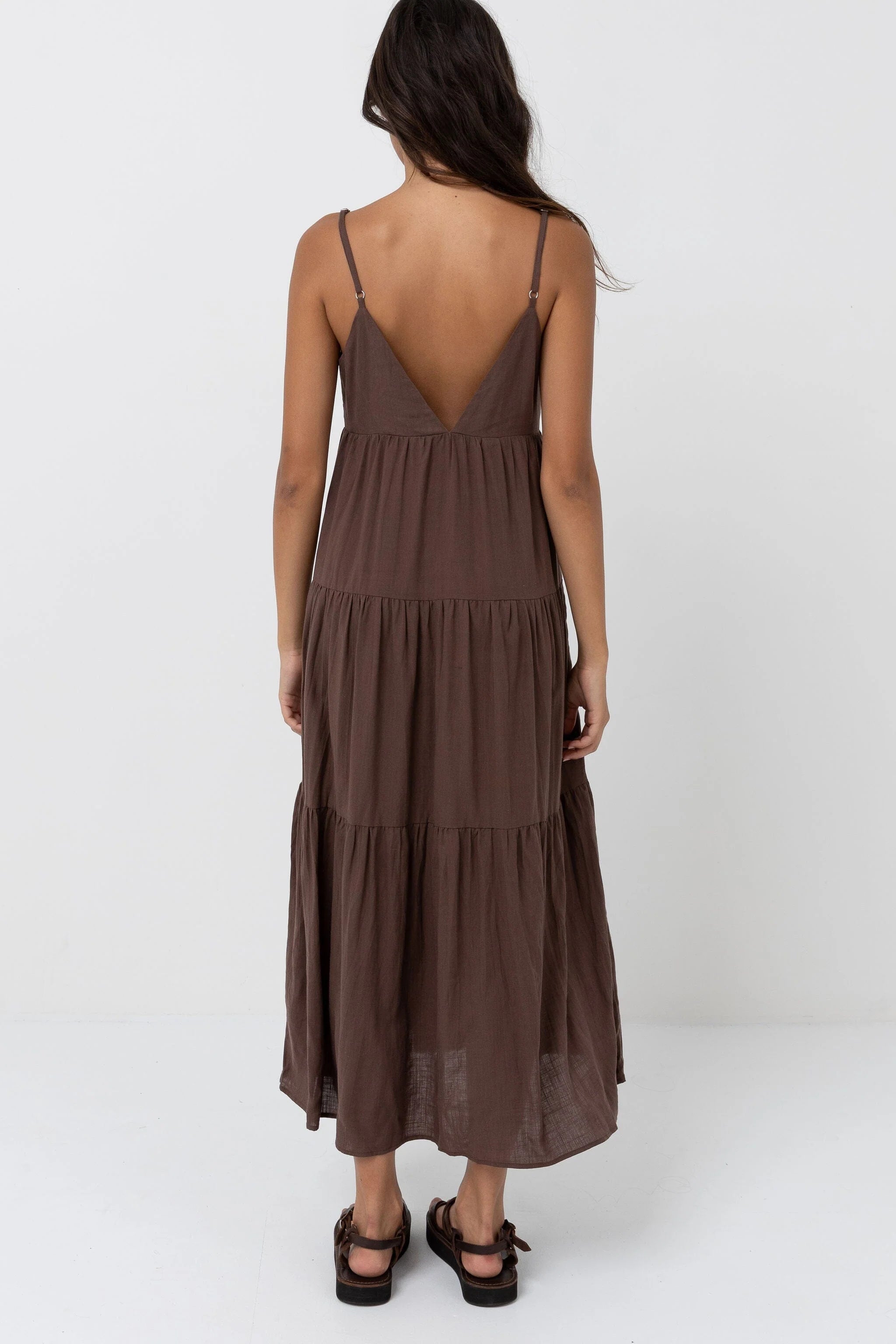 Rhythm  Classic Tiered Midi Dress