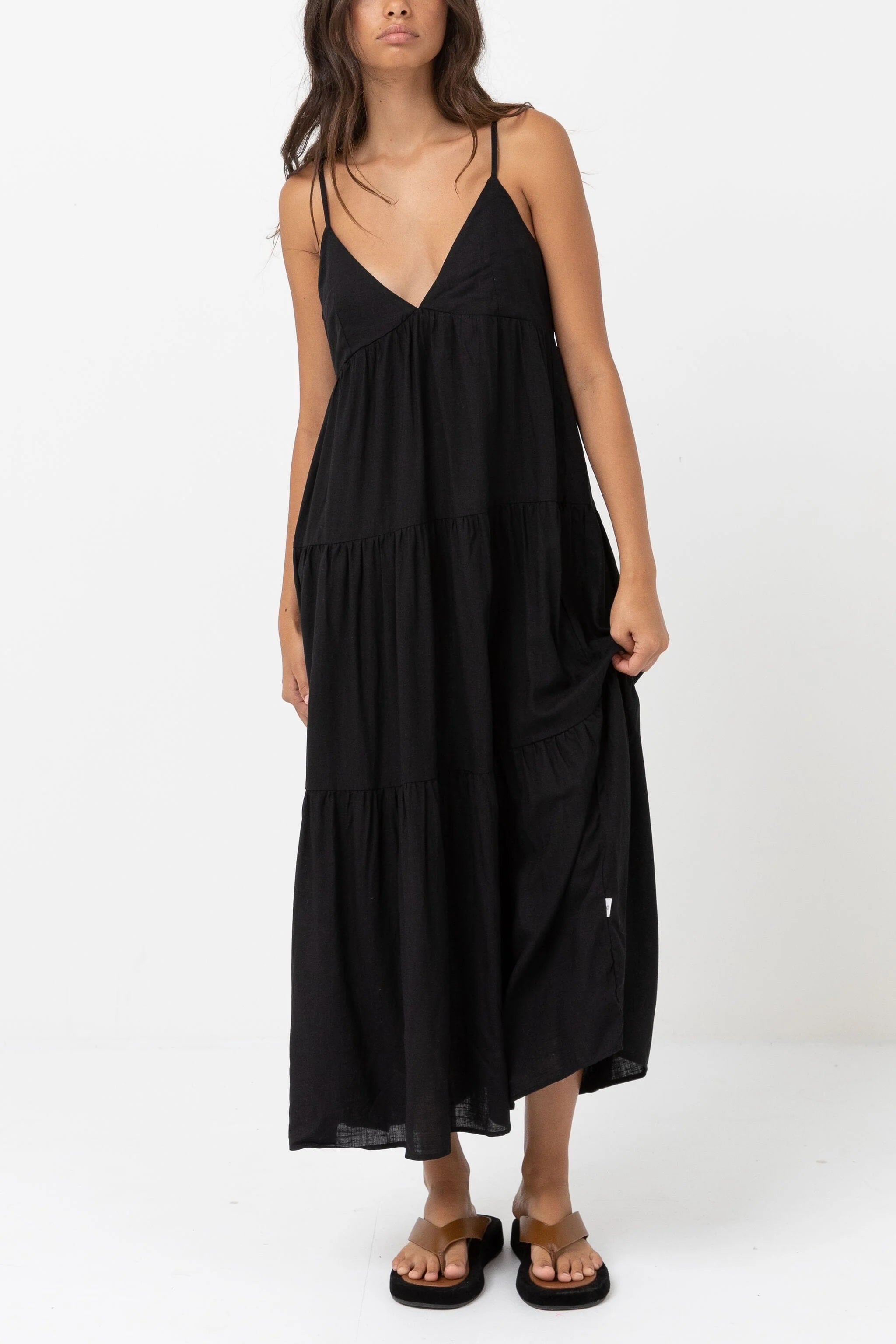 Rhythm  Classic Tiered Midi Dress