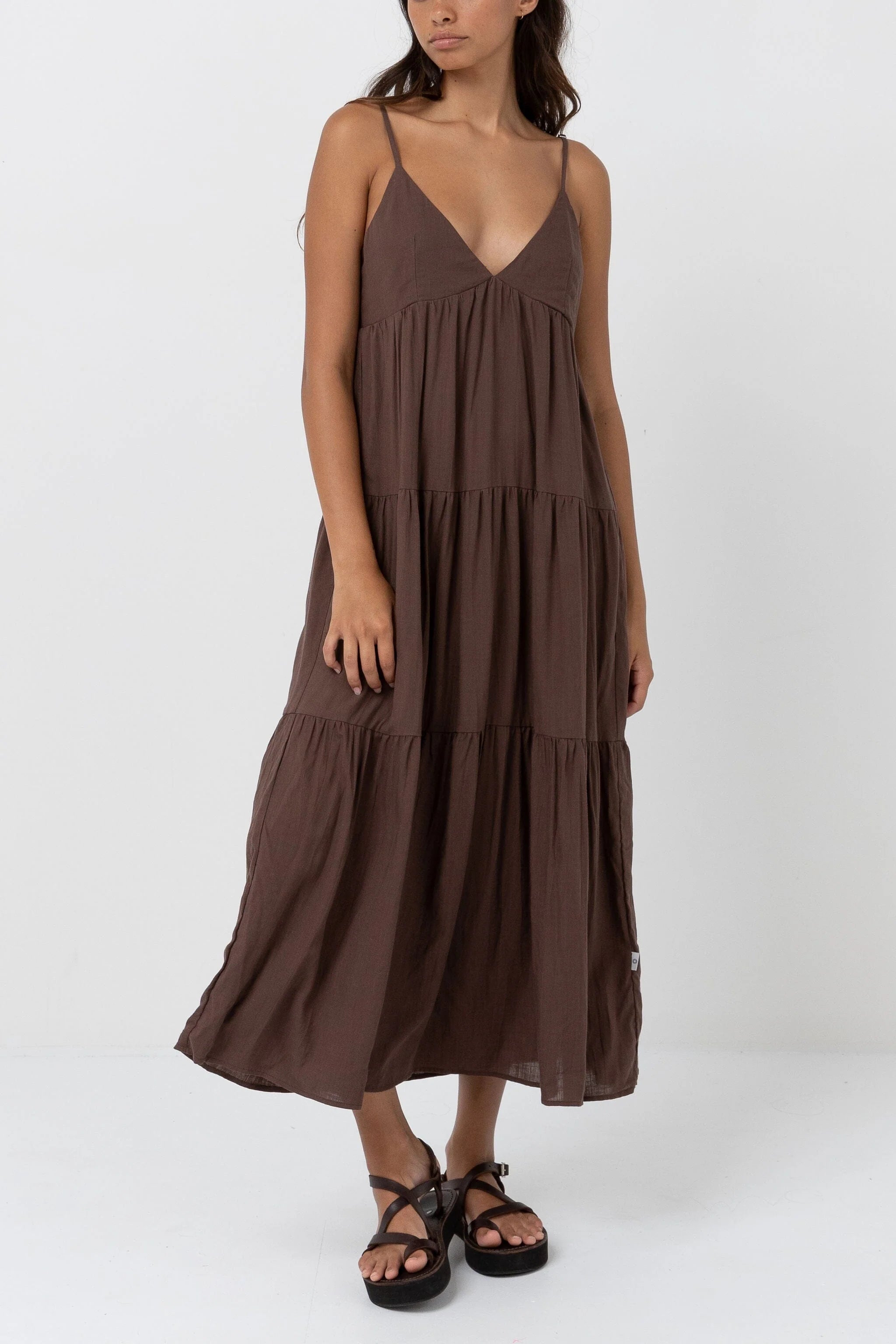 Rhythm  Classic Tiered Midi Dress