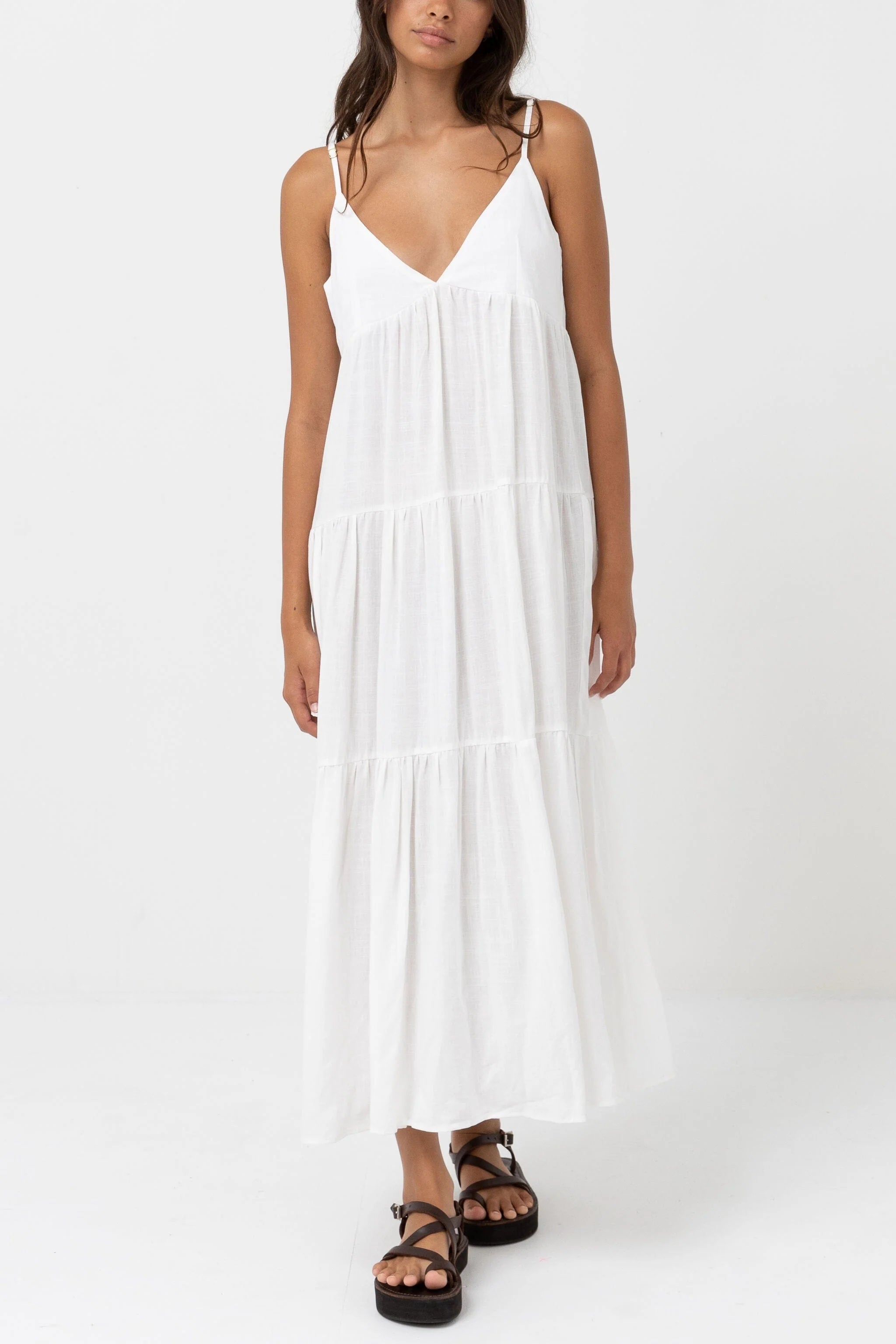 Rhythm  Classic Tiered Midi Dress