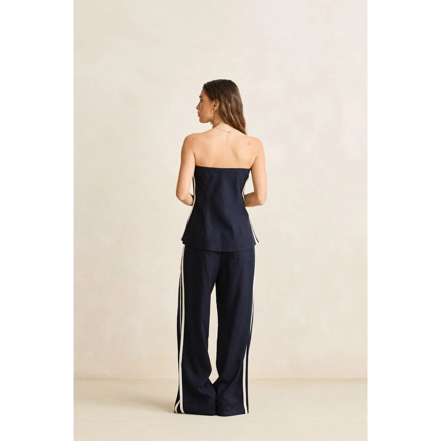 Rhythm Contrast Linen Strapless Top