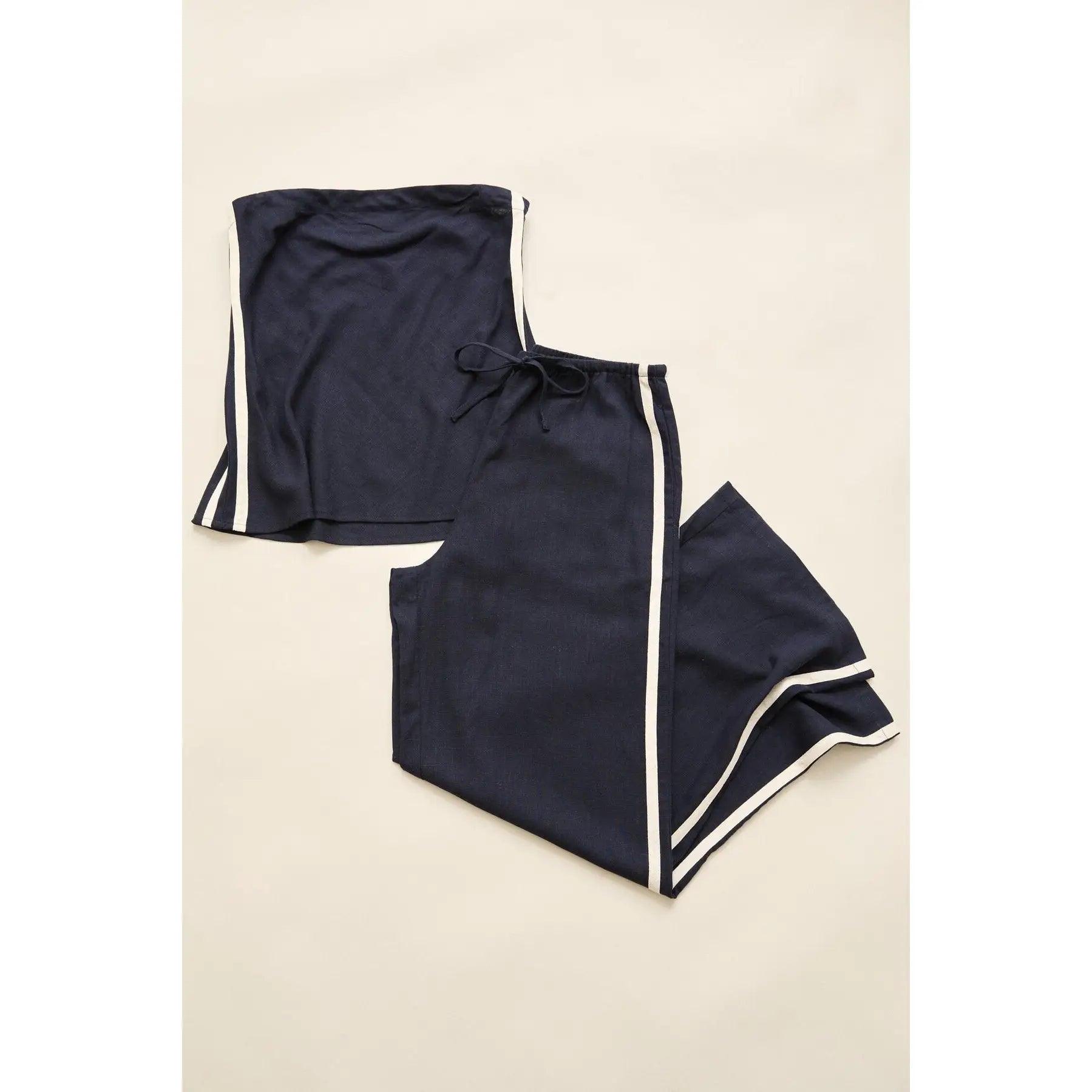 Rhythm Contrast Linen Strapless Top