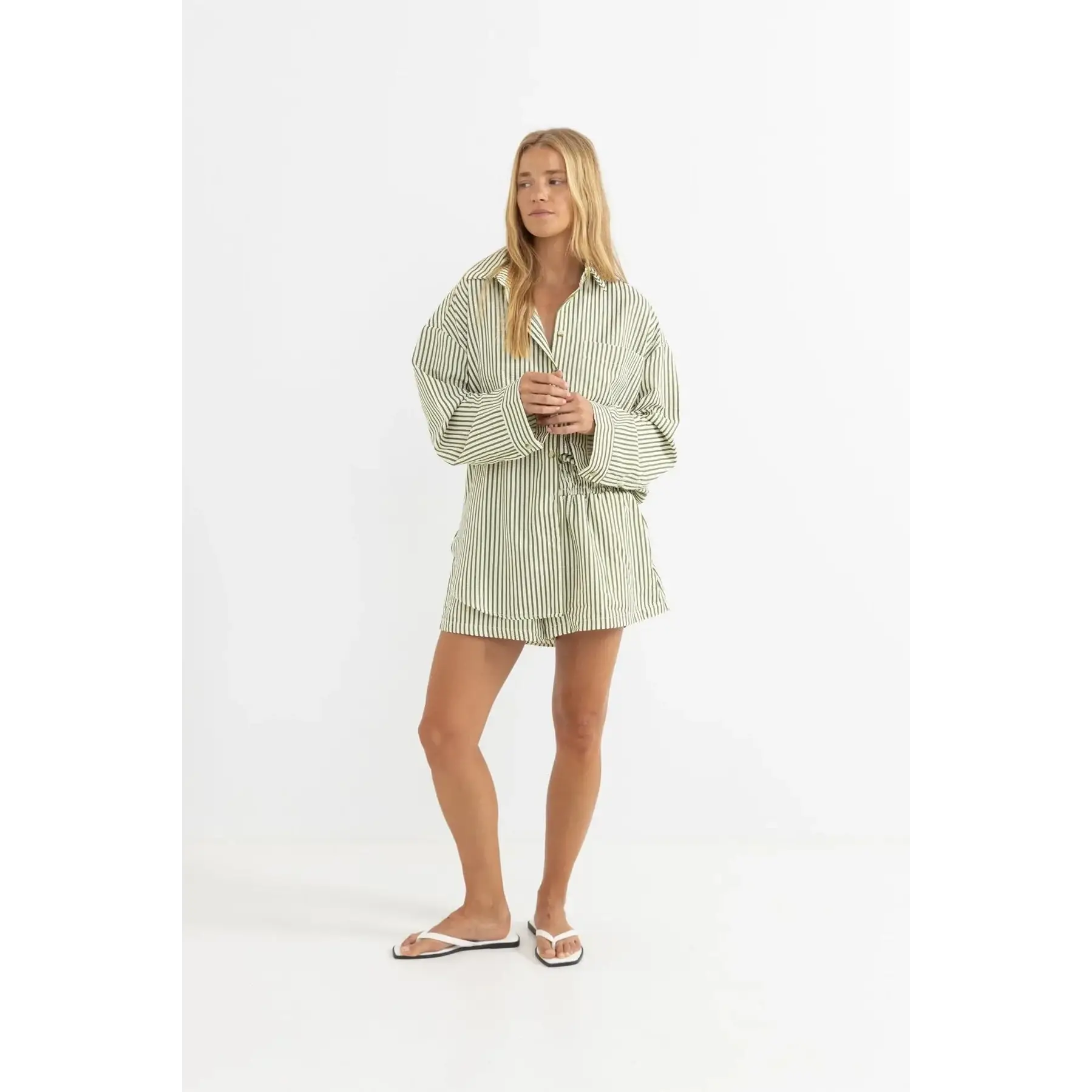 Rhythm Cove Stripe Oversized Shirt