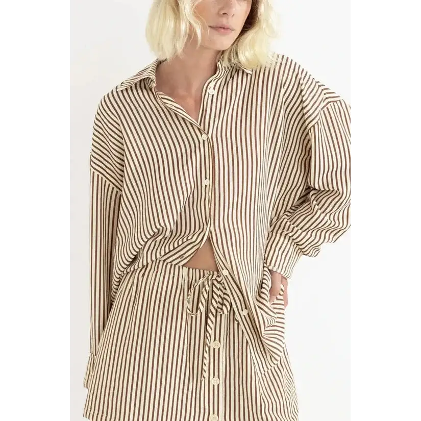 Rhythm Cove Stripe Oversized Shirt