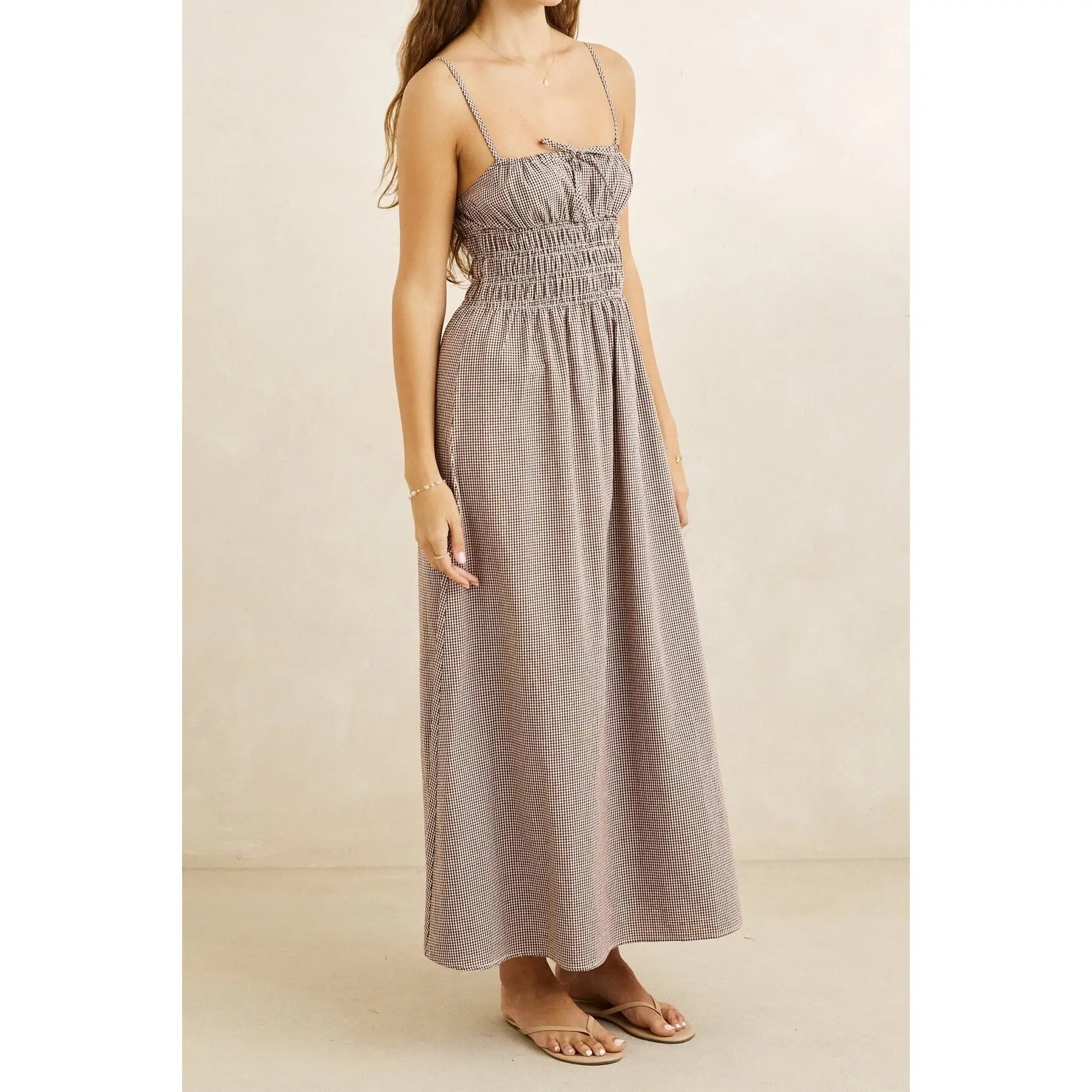 Rhythm London Check Midi Dress