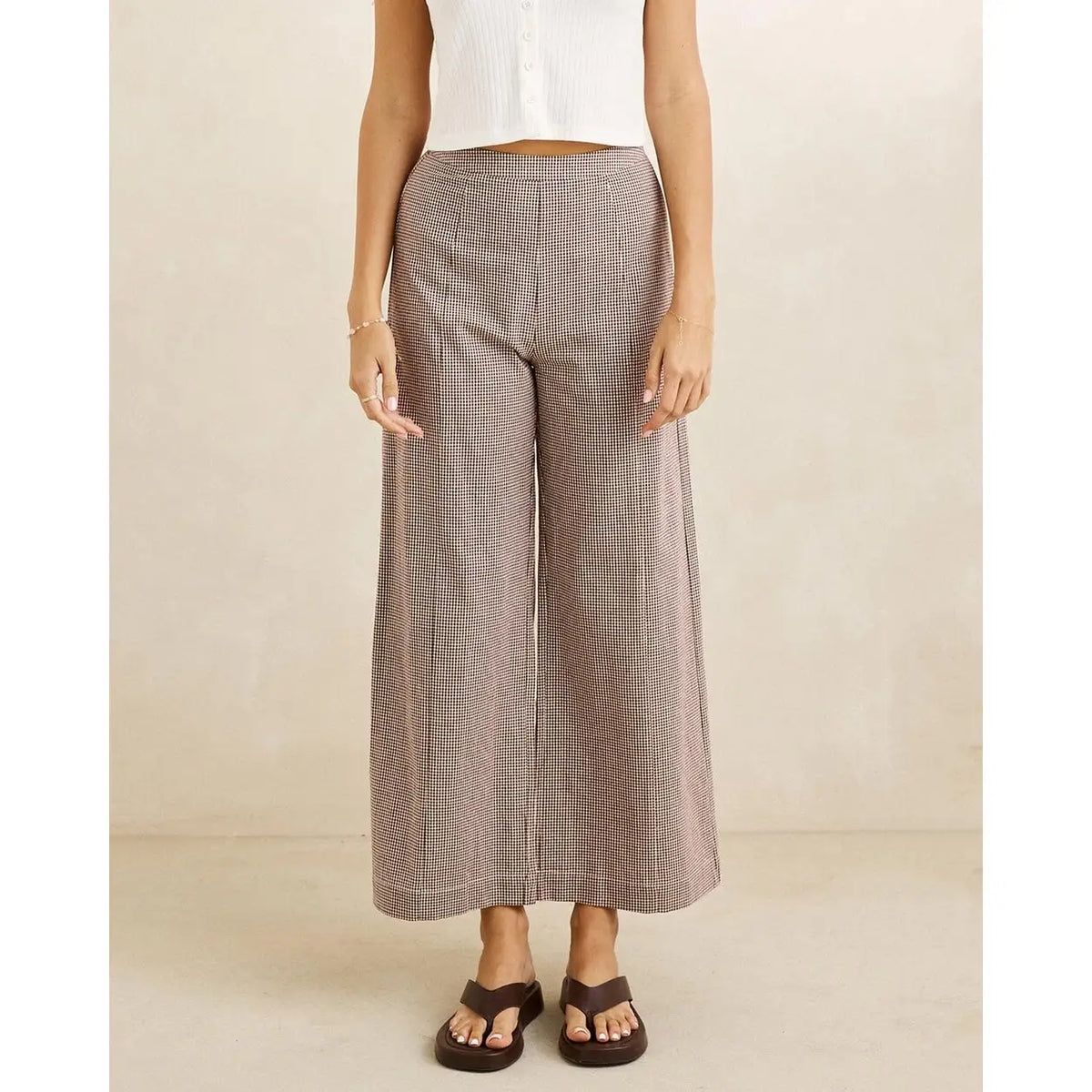 Rhythm London Check Wide Leg Pants