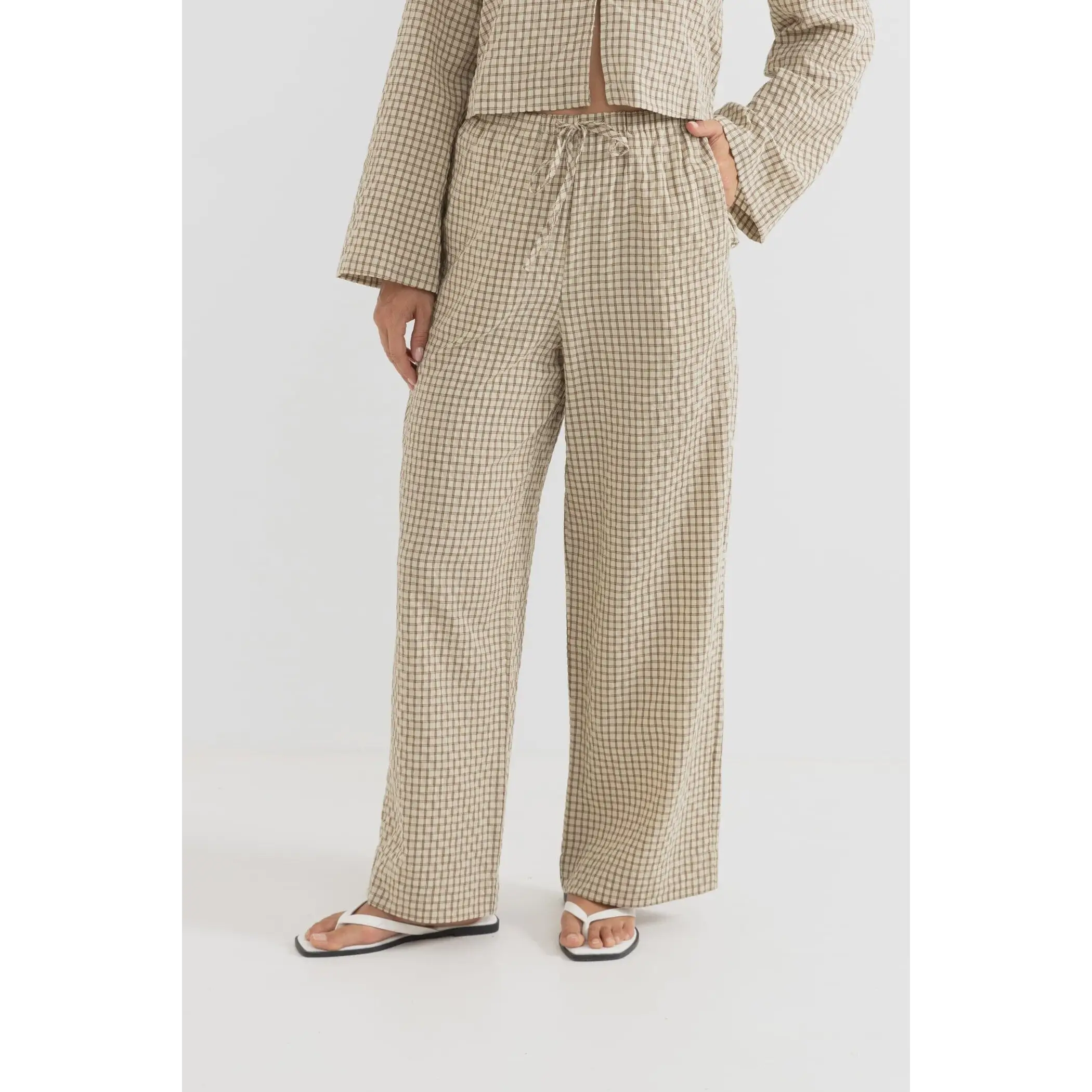 Rhythm Luca Checked Drawstring Pants