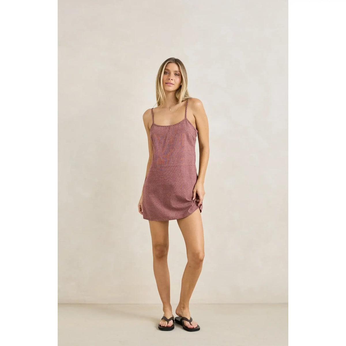 Rhythm Lucy Check Slip Mini Dress