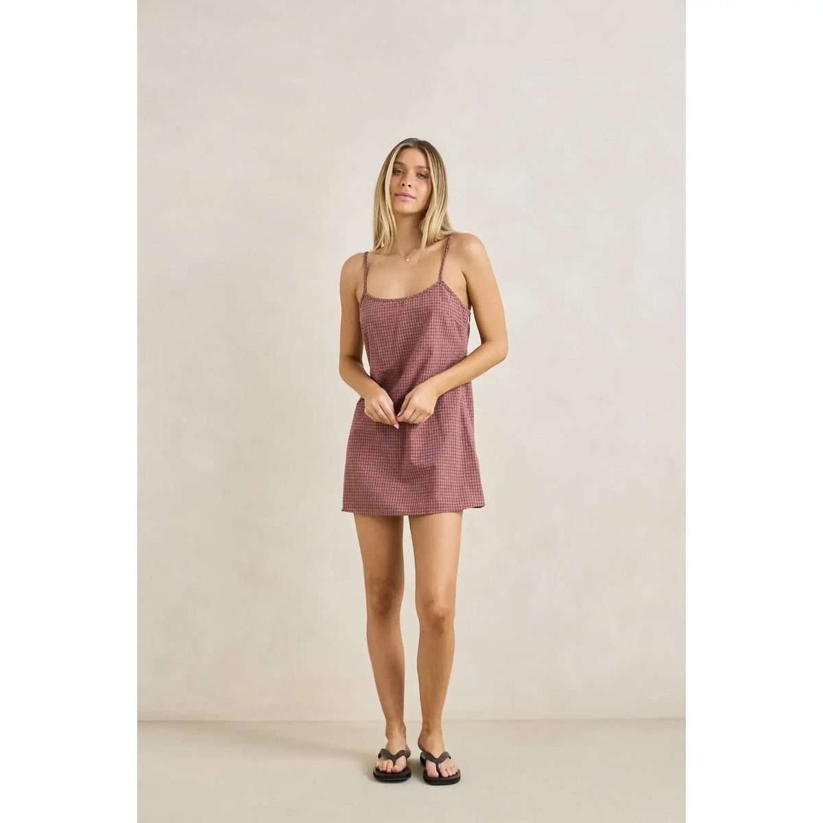 Rhythm Lucy Check Slip Mini Dress