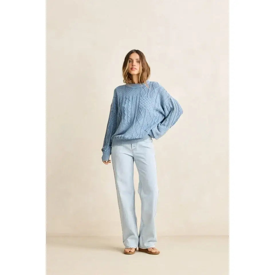 Rhythm Patchwork Salt Wash Sweater