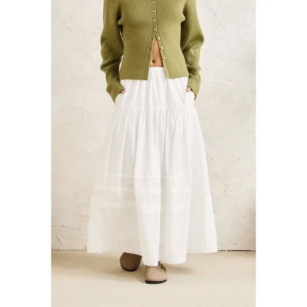 Rhythm Solene Ruffle Midi Skirt