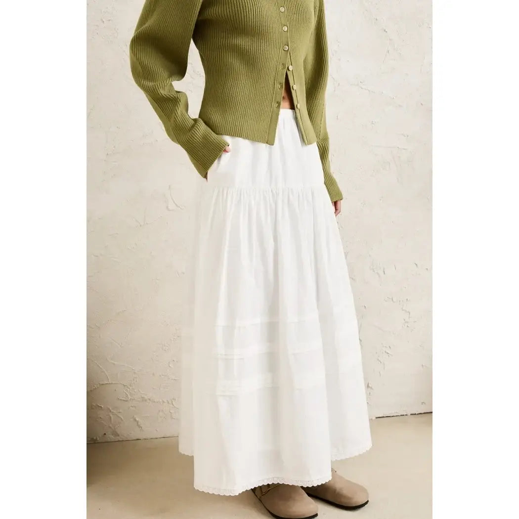 Rhythm Solene Ruffle Midi Skirt