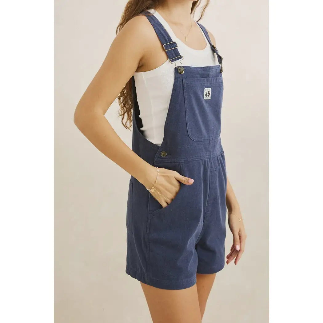 Rhythm Tide Short Overalls - Dark Blue