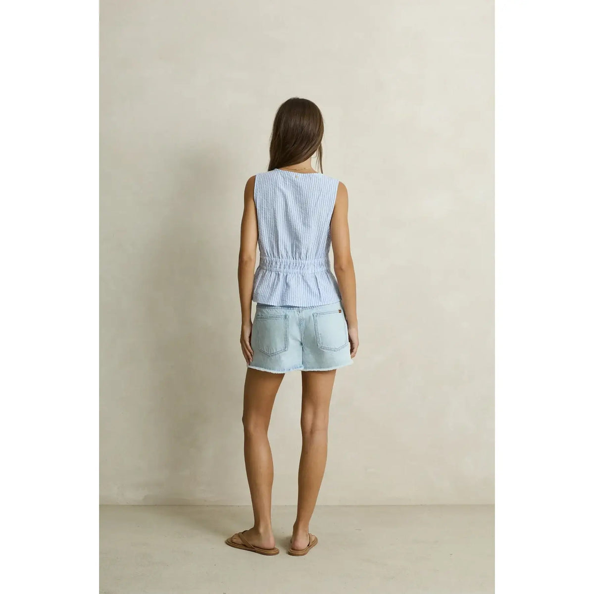 Rhythm Vista Stripe Tie Front Top