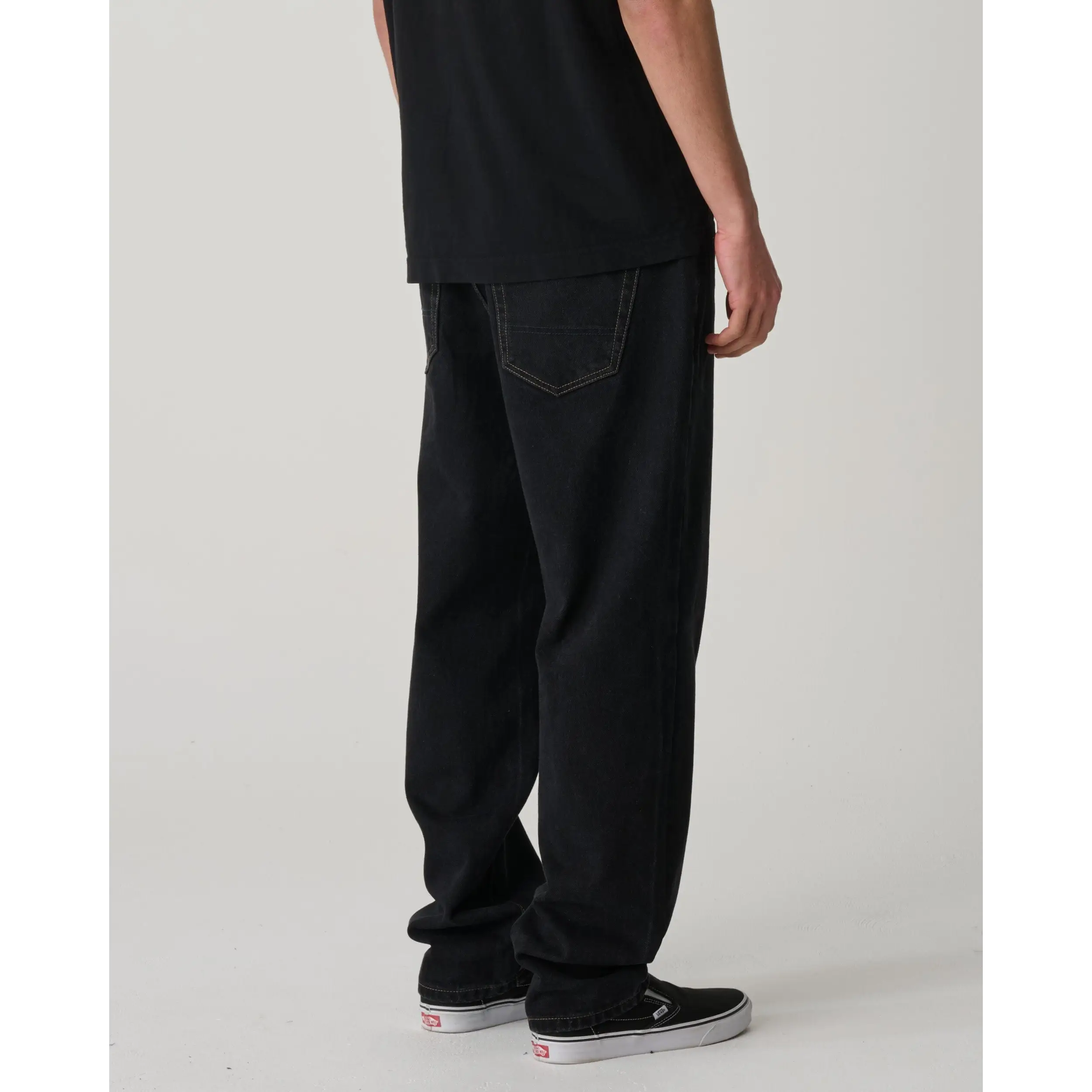 S Double Denim Standard Jeans - Raw Black