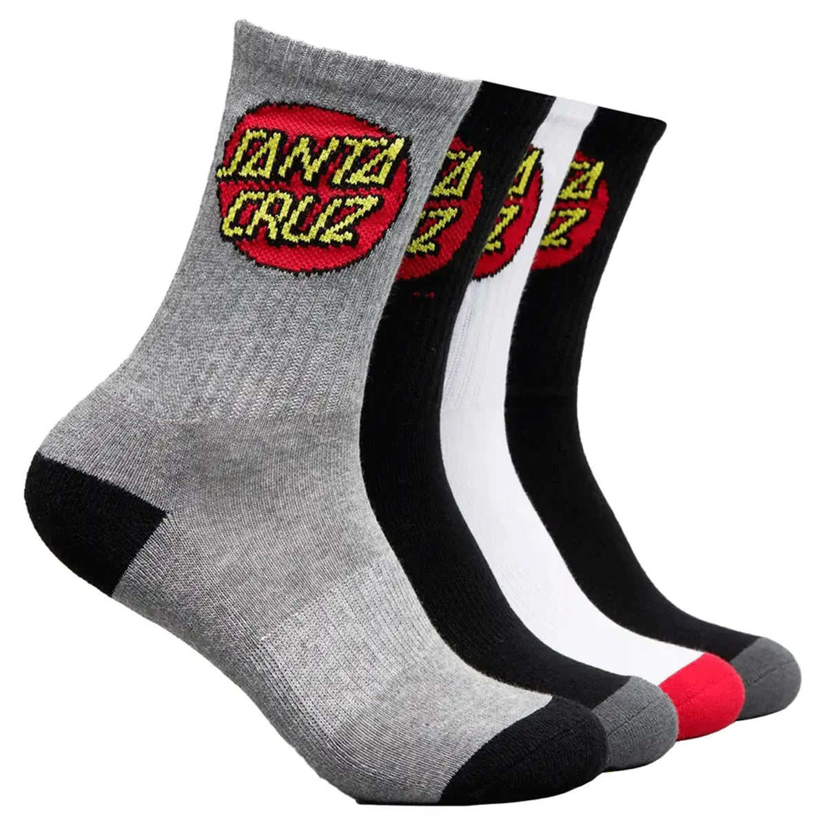 Santa Cruz Classic Dot Youth Crew 4-Pack Socks - Multi