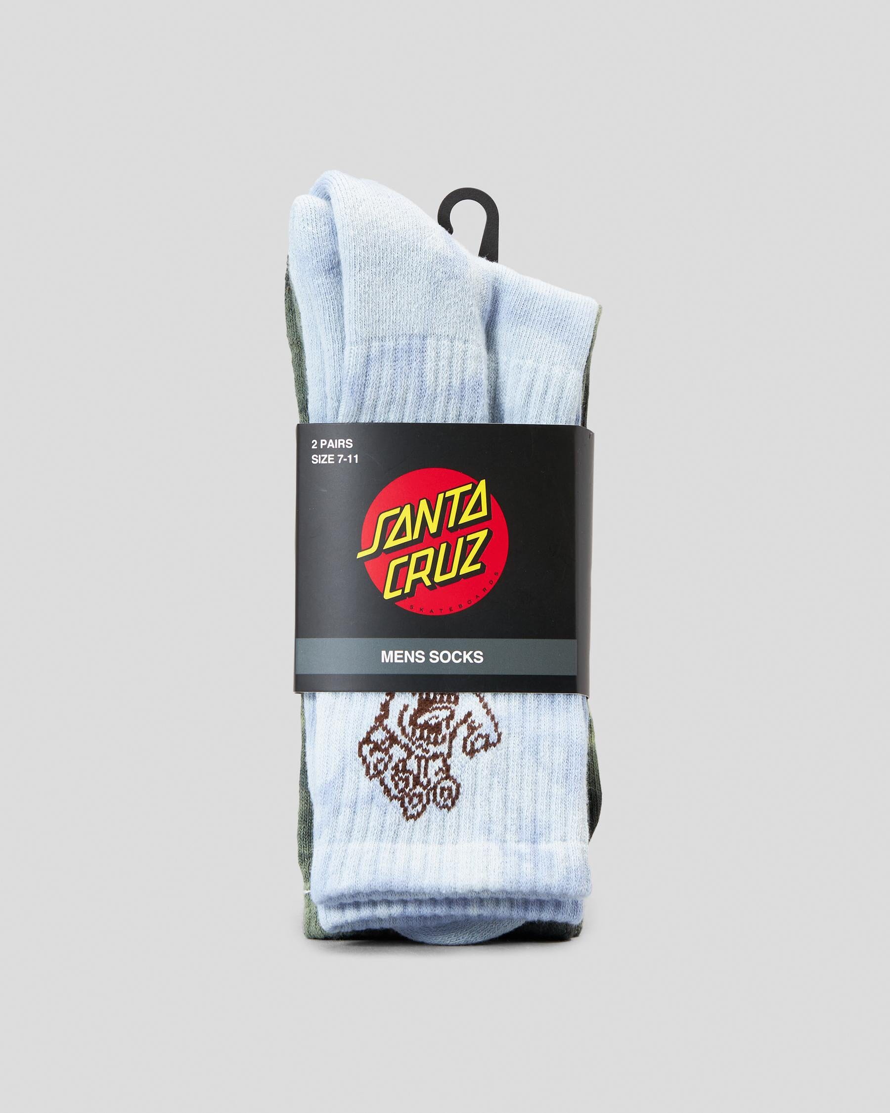 Santa Cruz Screaming Hand Mono Crew 2 Pack Socks 