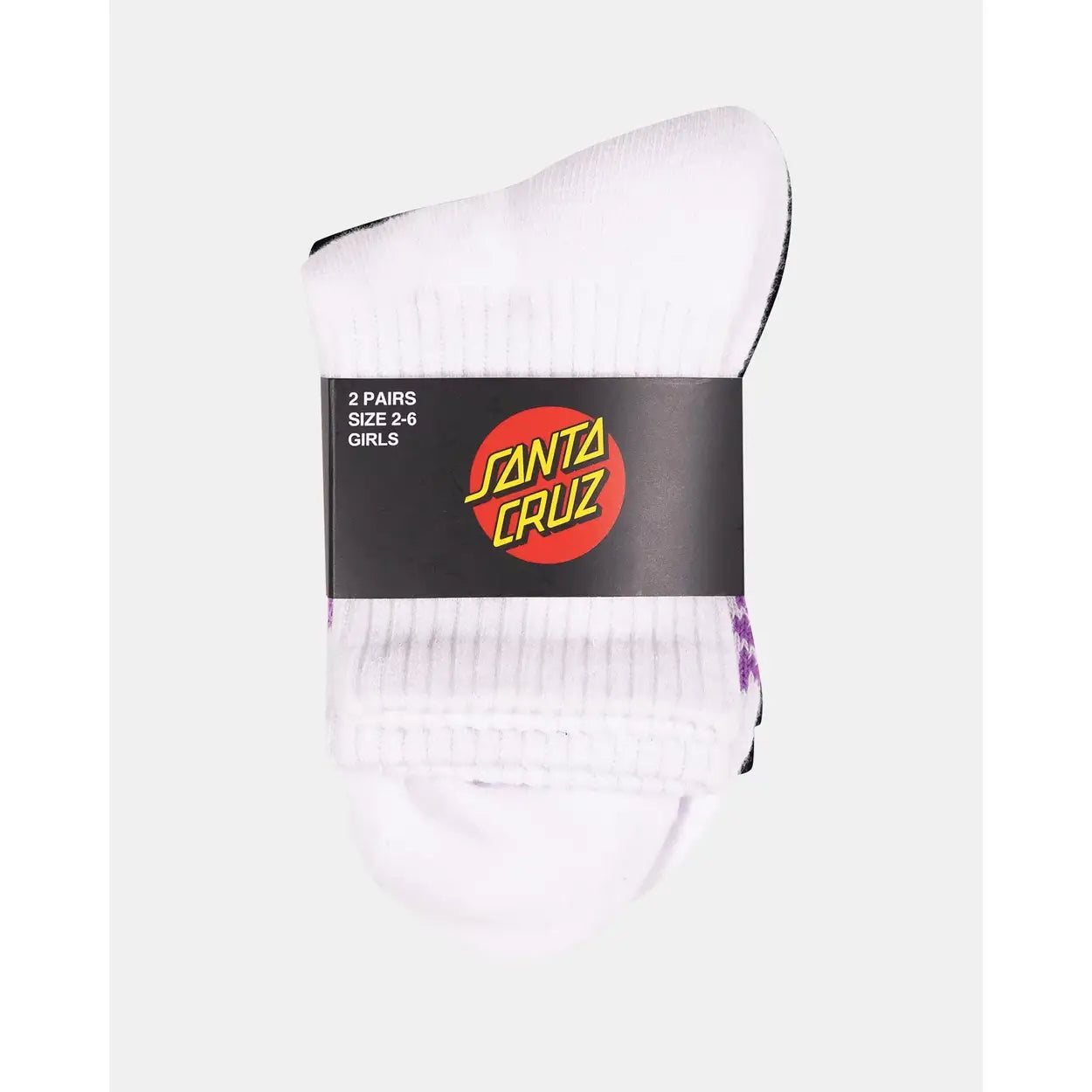 Santa Cruz Youth Strange SC Strip Mid 2-Pack Socks