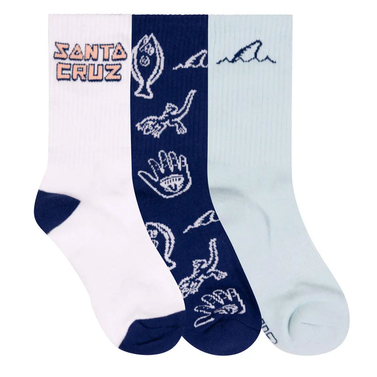 Santa Cruz Youth Tripper Deconstruct Crew Socks 3-Pack