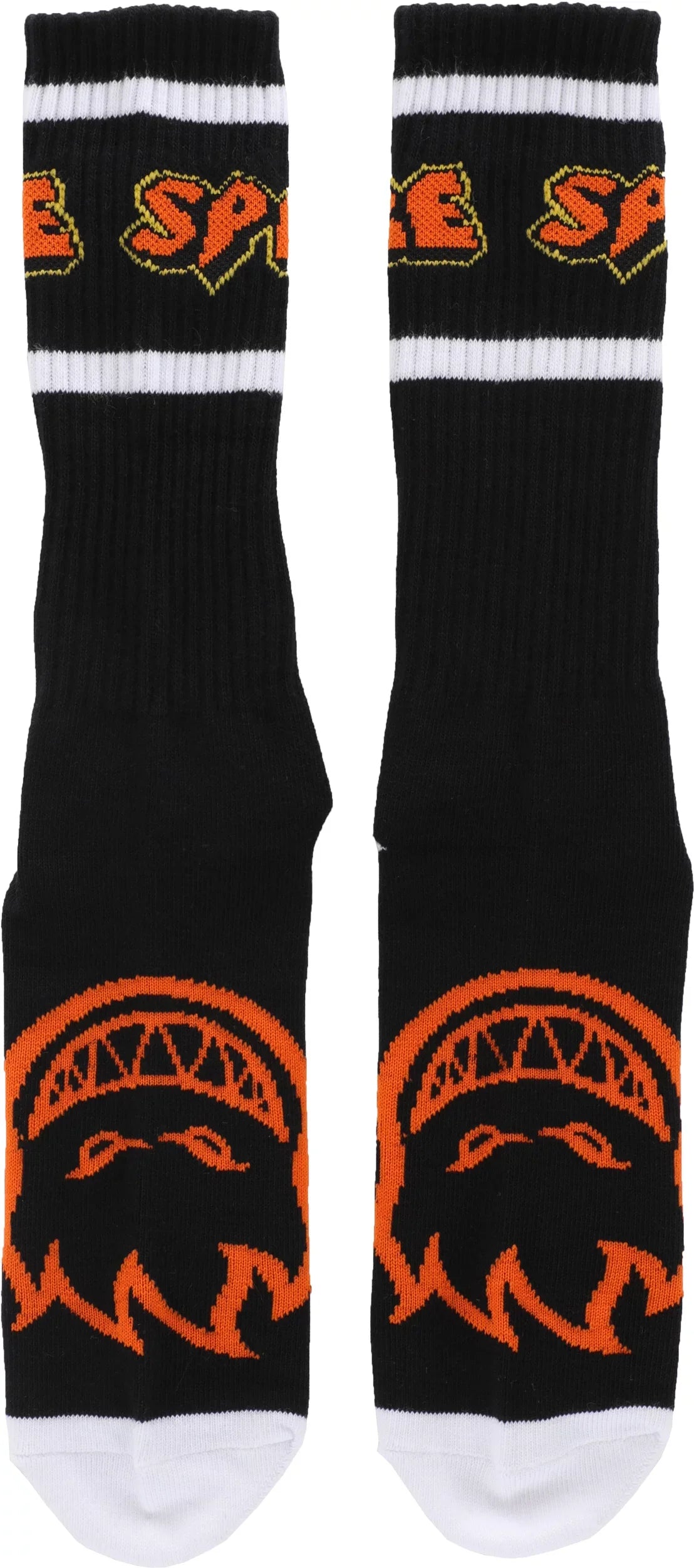 Spitfire Hellfire Script Socks - Black / White / Orange