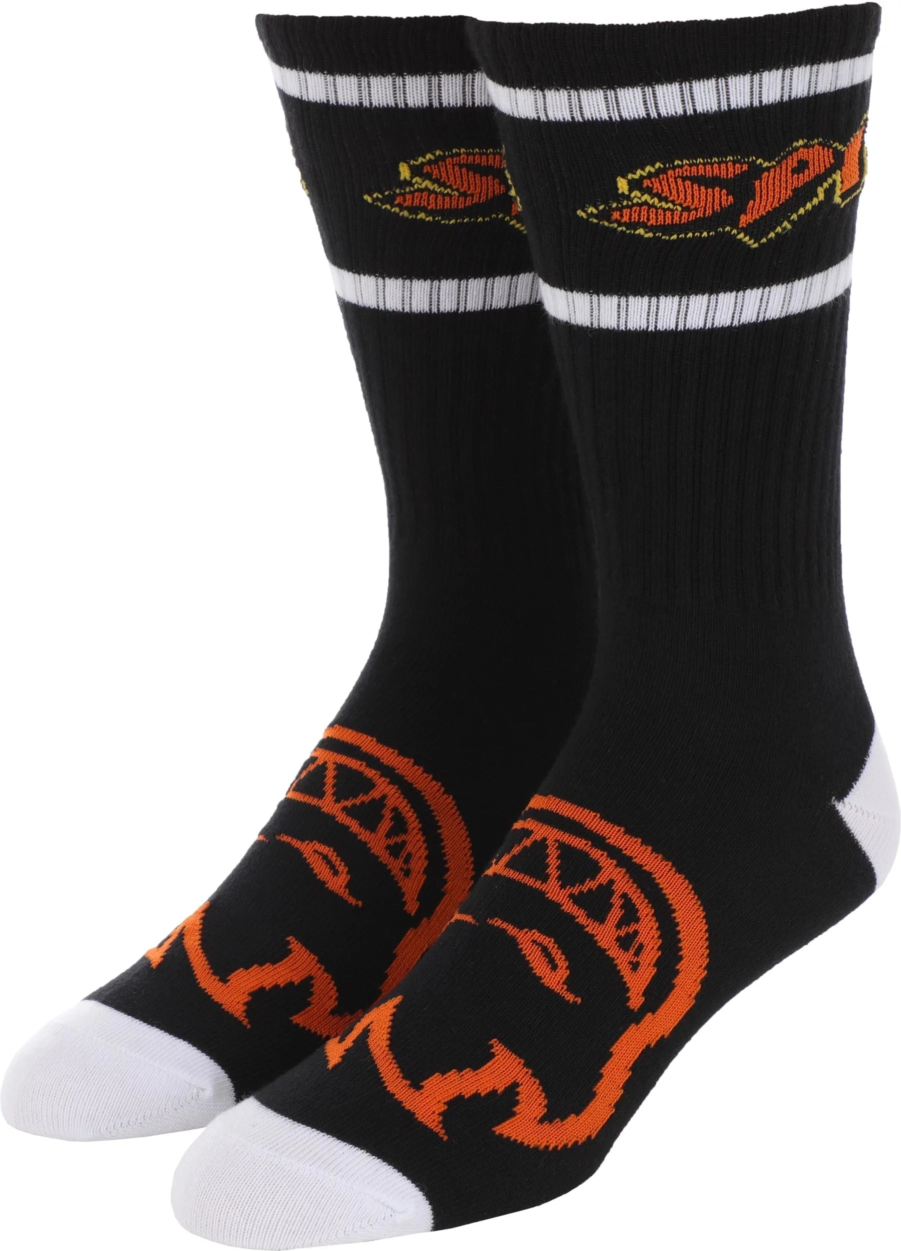 Spitfire Hellfire Script Socks - Black / White / Orange